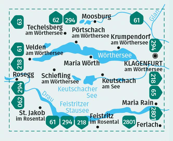 KOMPASS Wanderkarte 061 Wörthersee, Klagenfurt am Wörthersee 1:25.000