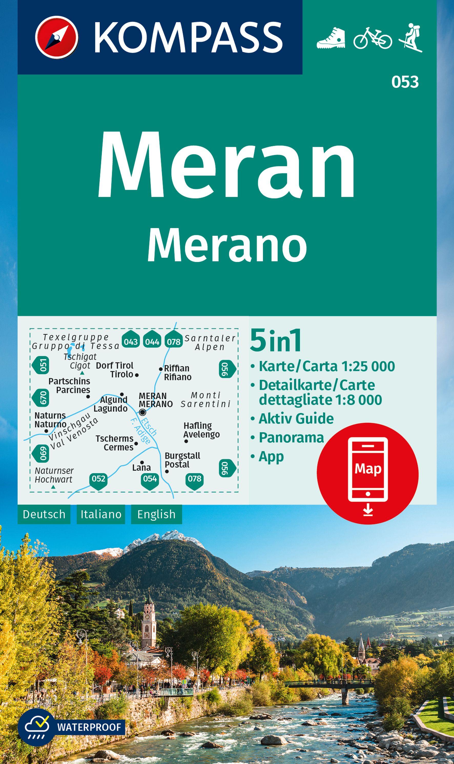 KOMPASS Wanderkarte 053 Meran / Merano 1:25.000