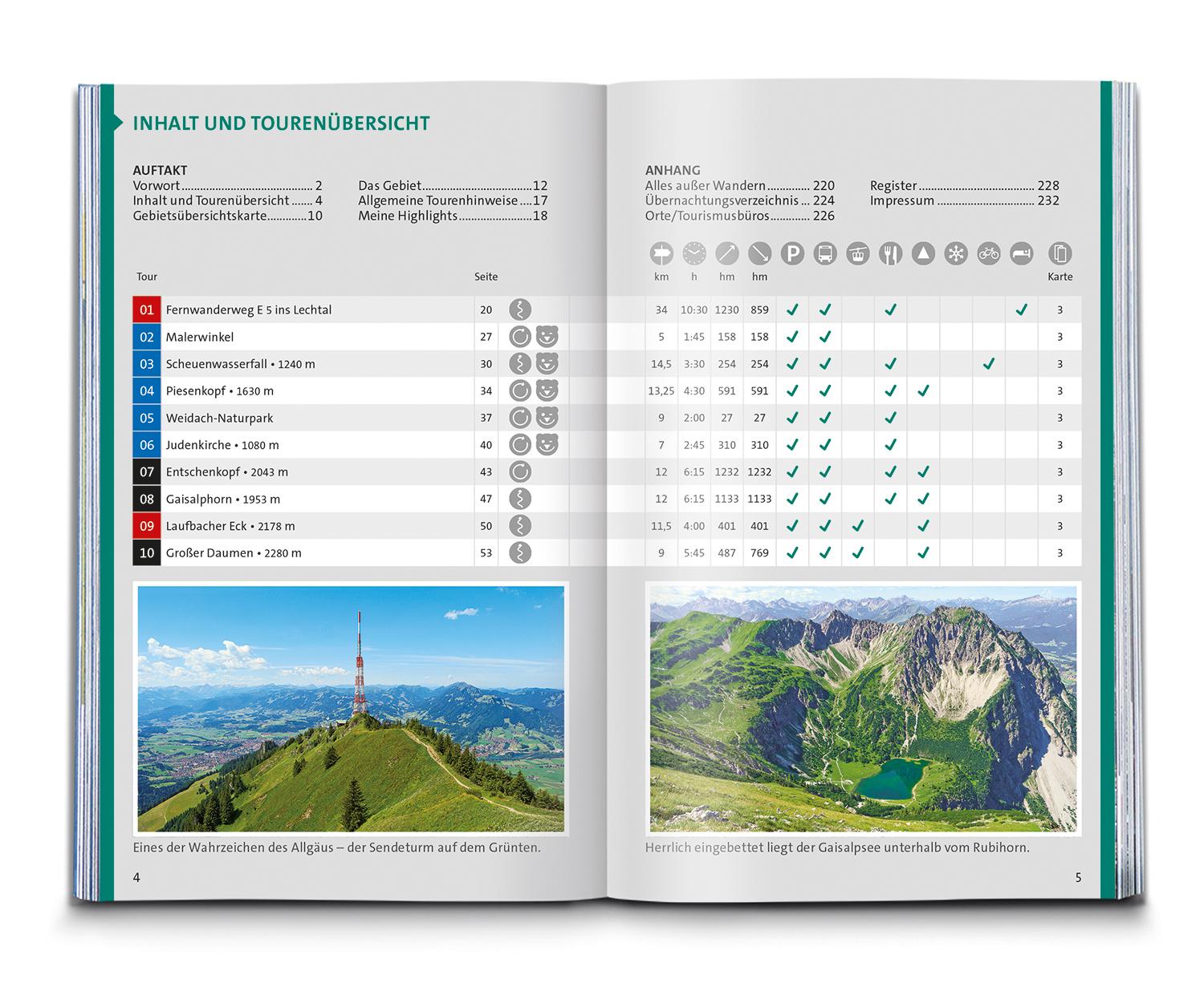 KOMPASS Wanderführer Allgäu, Allgäuer Alpen, 60 Touren mit Extra-Tourenkarte