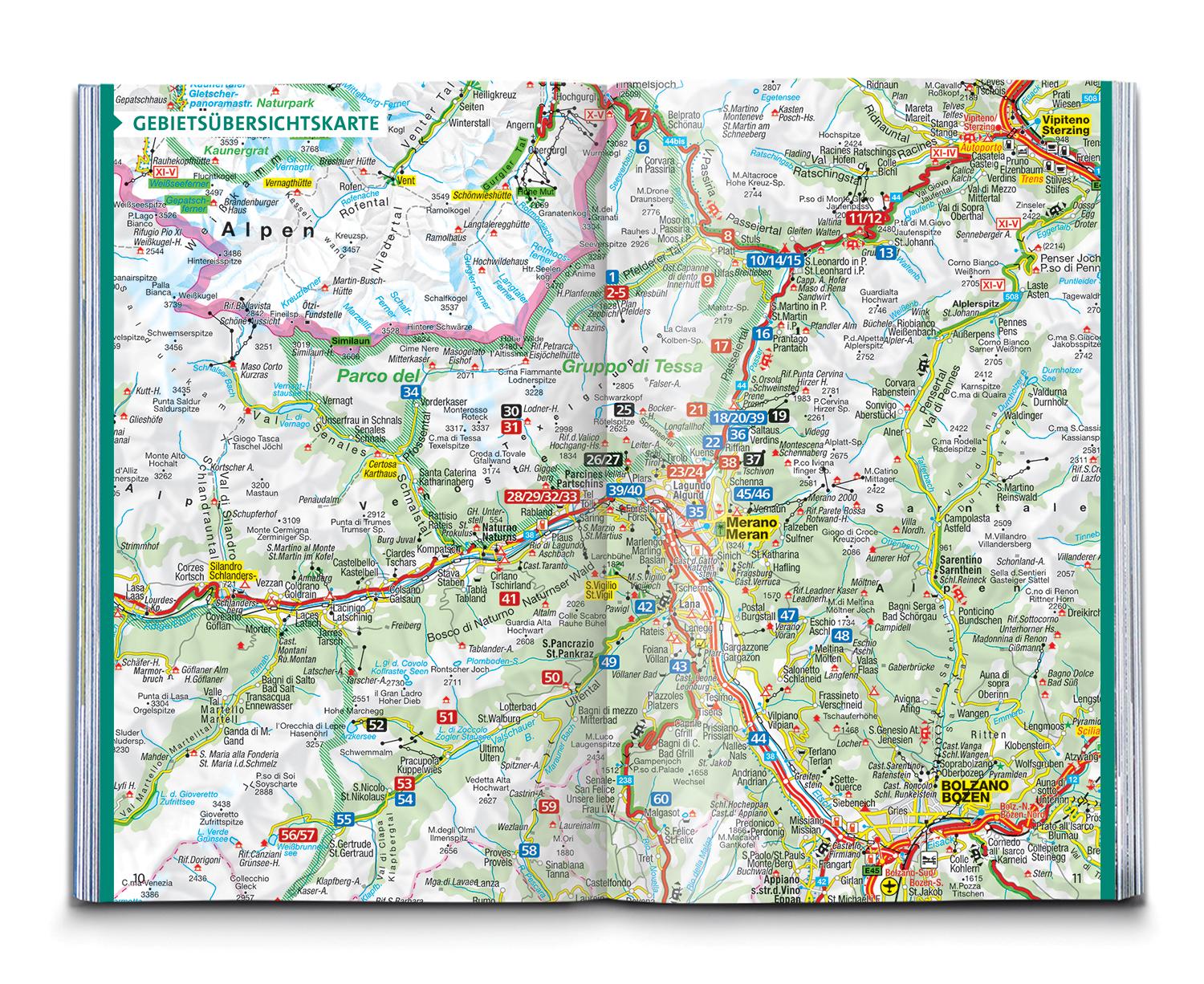 KOMPASS Wanderführer Meran und Umgebung, Passeiertal, Texelgruppe, Ultental, 60 Touren mit Extra-Tourenkarte