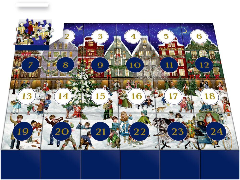 Puzzle-Adventskalender - Winterabend in der Stadt