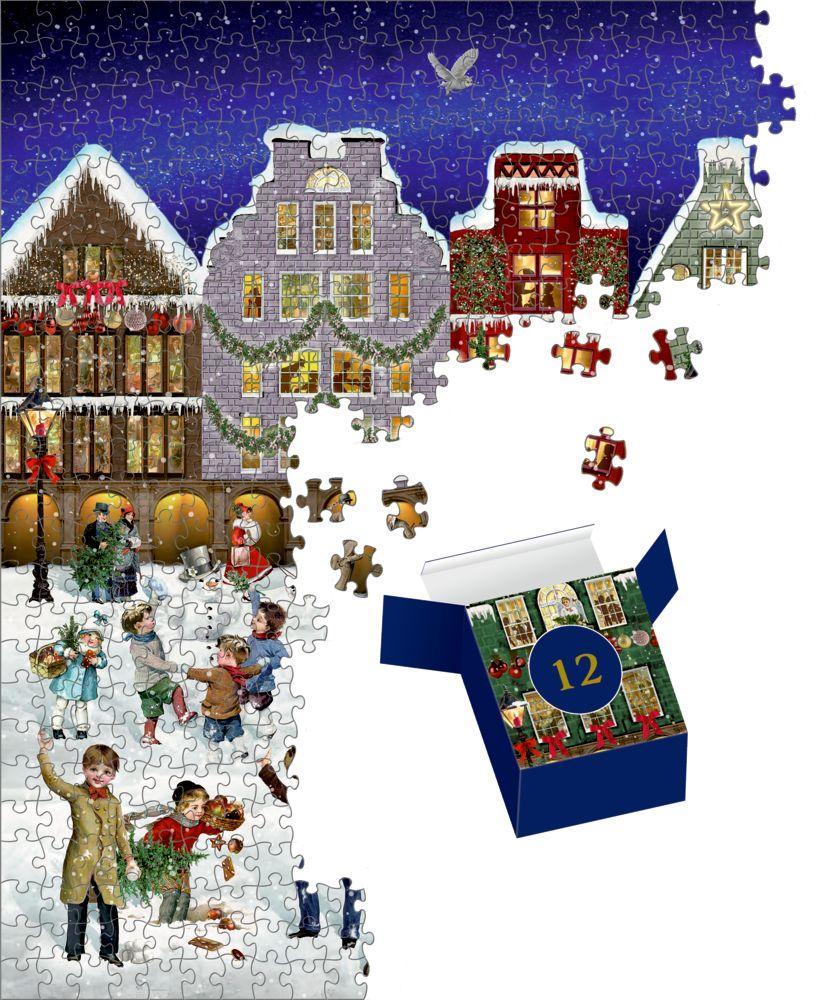 Puzzle-Adventskalender - Winterabend in der Stadt