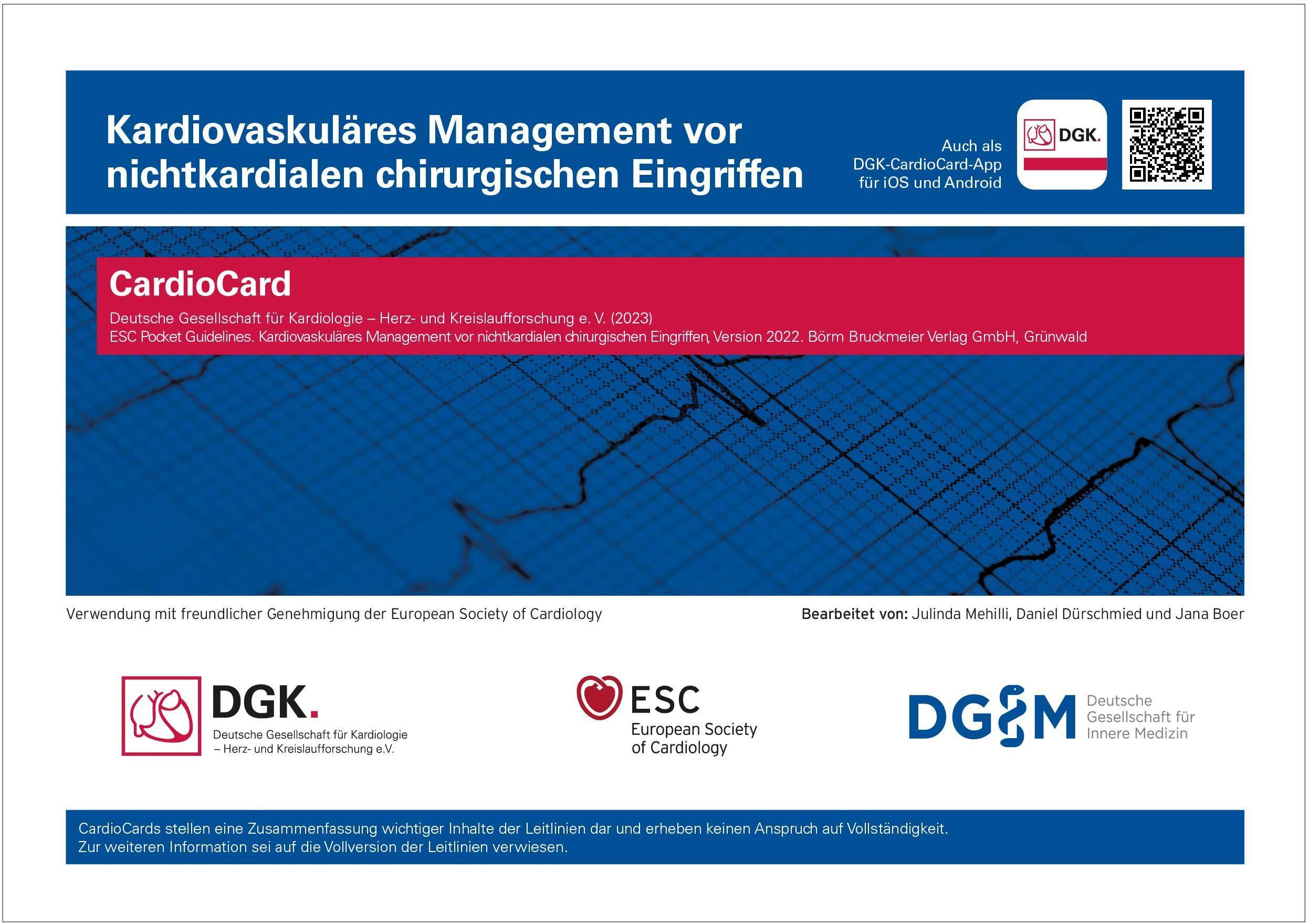 Kardiovaskuläres Management vor nichtkardialen chirurgischen Eingriffen