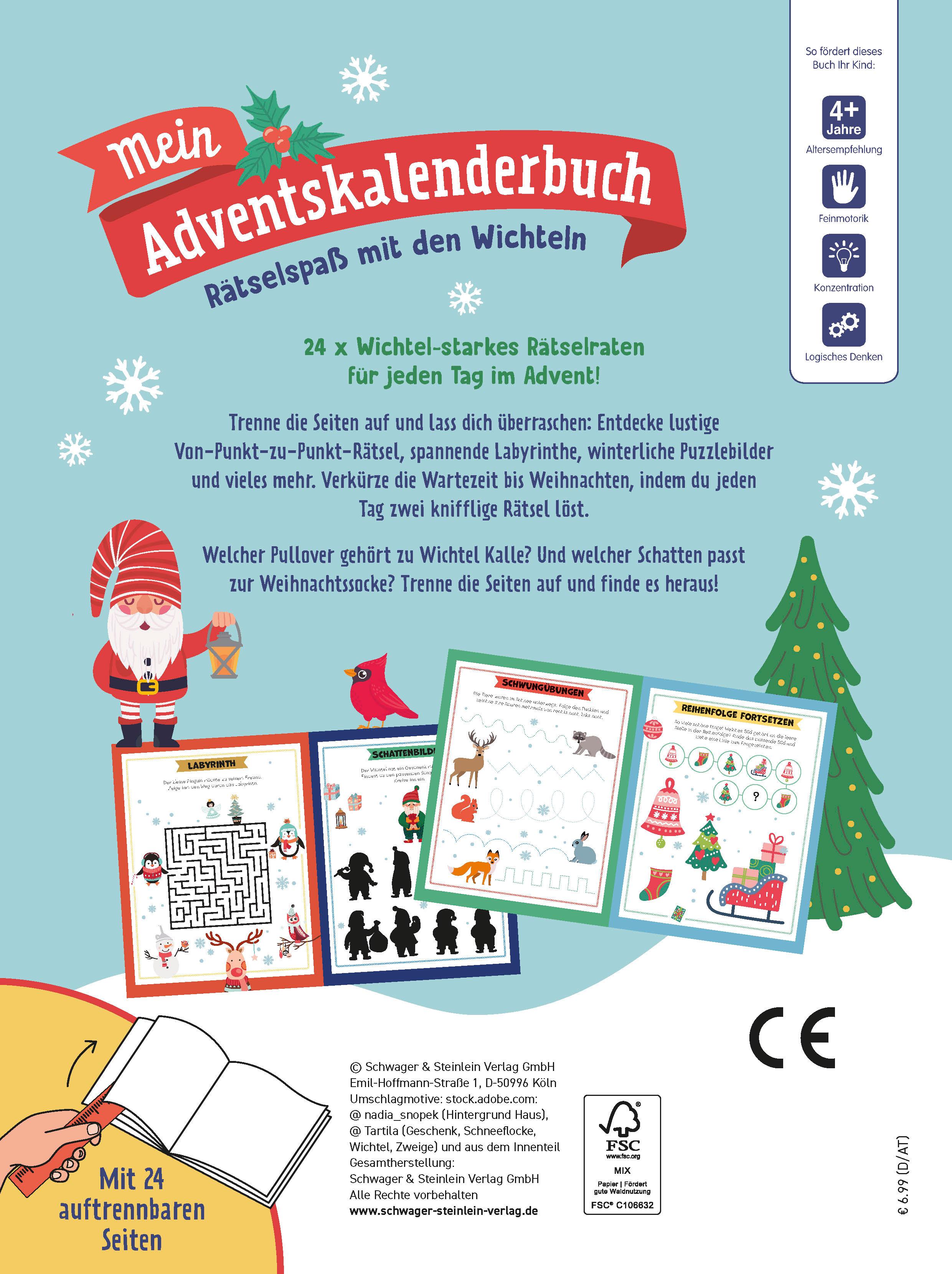 Mein Adventskalenderbuch Rätselspaß mit den Wichteln