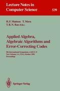 Applied Algebra, Algebraic Algorithms and Error-Correcting Codes