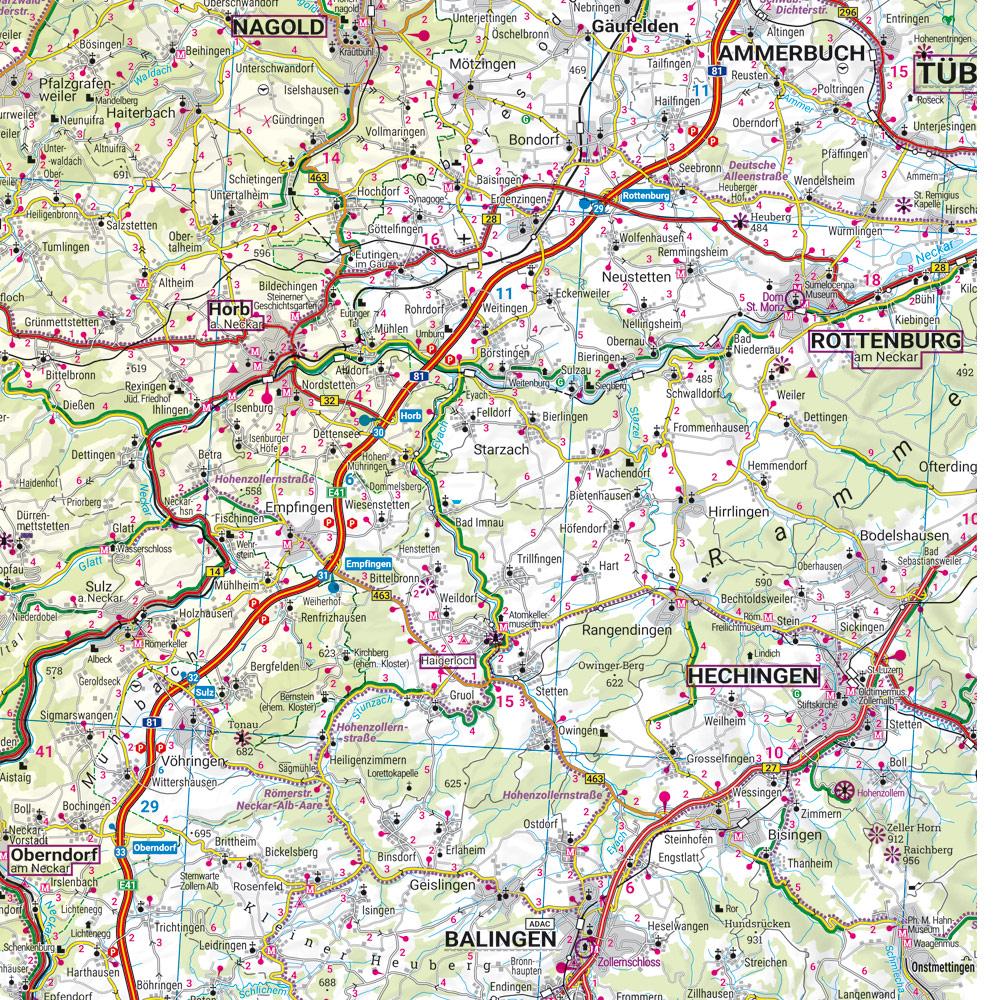 Schwarzwald - Schwäbische Alb - Bodensee, Straßen- und Freizeitkarte 1:150.000, freytag & berndt