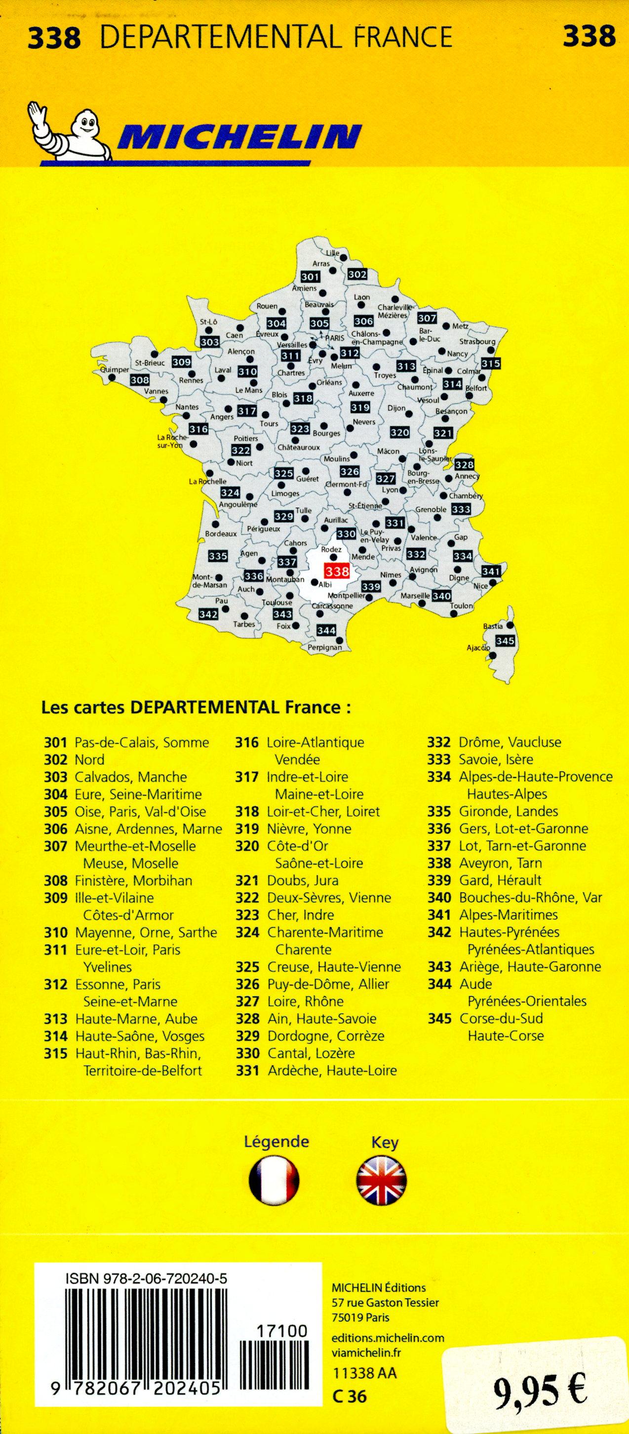 Michelin Local Map 338 Aveyron - Tarn