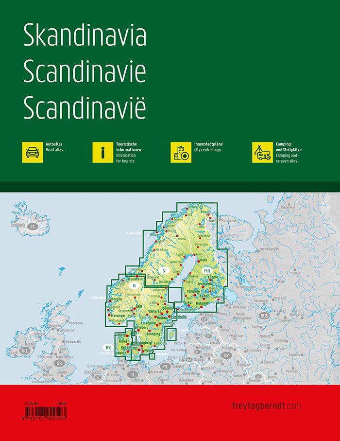 Skandinavien, Autoatlas 1:200.000 - 1:400.000, freytag & berndt