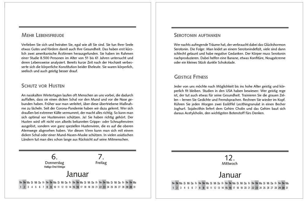Prof. Bankhofers Gesundheitskalender 2025. Der beliebte Abreißkalender