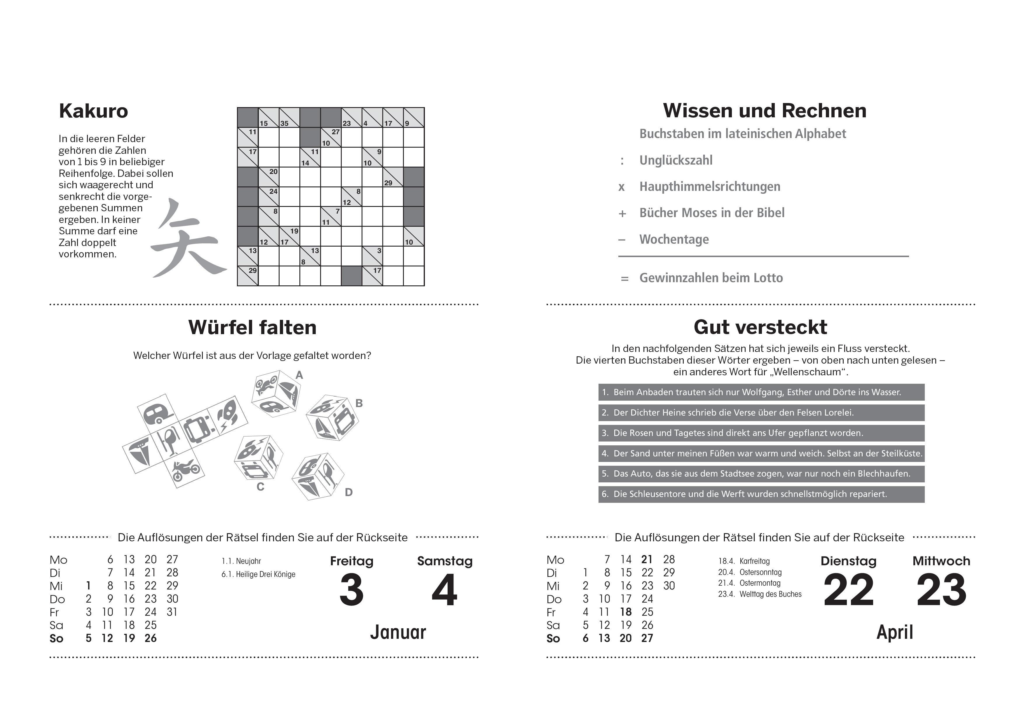 Fit im Kopf - der Gehirnjogging-Kalender 2025. Jeden Tag Denksport mit dem beliebten Abreißkalender