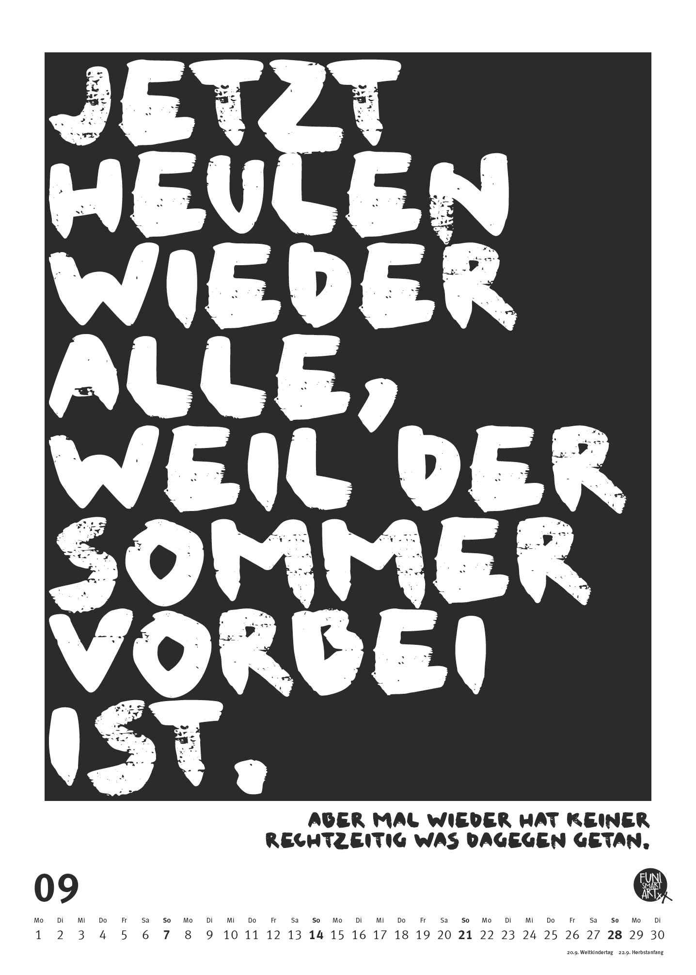 Sprüche-Kalender 2025 - Typo-Kalender von FUNI SMART ART - Poster-Format 50 x 70 cm