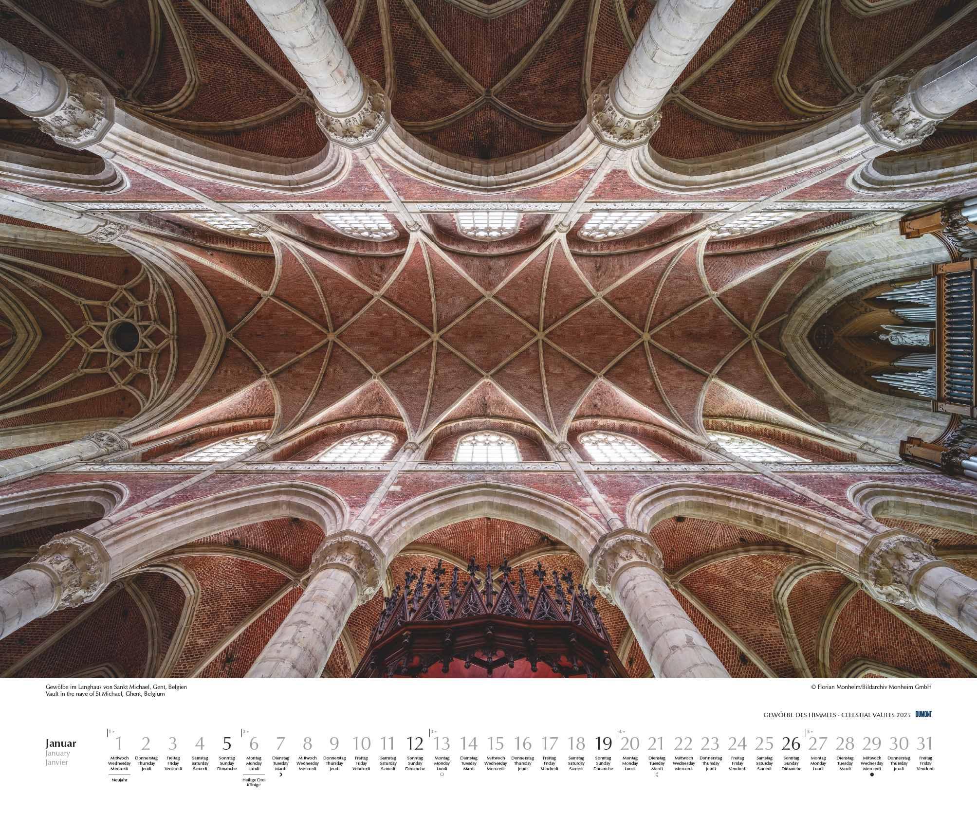 Gewölbe des Himmels 2025 - Decken in Kirchen und Sakral-Bauten - Wandkalender 60 x 50 cm - Spiralbindung