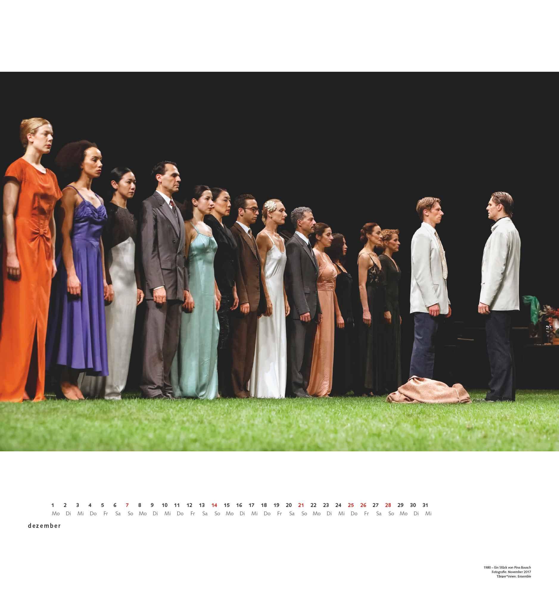 Pina Bausch und das Tanztheater Wuppertal 2025 - Ballett - Wandkalender 45 x 48 cm - Spiralbindung