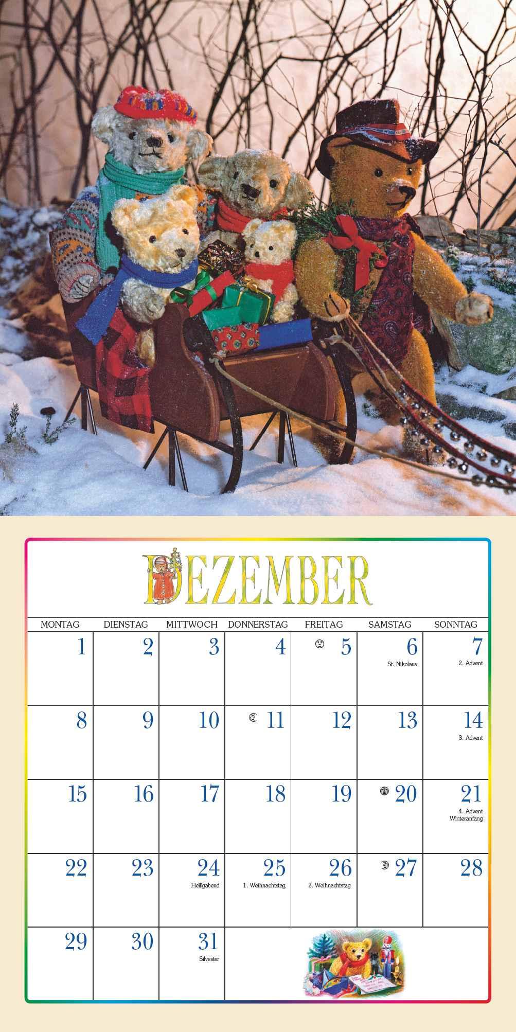 Der Teddybär 2025 - Broschürenkalender - Wandkalender - Format 30 x 30 cm