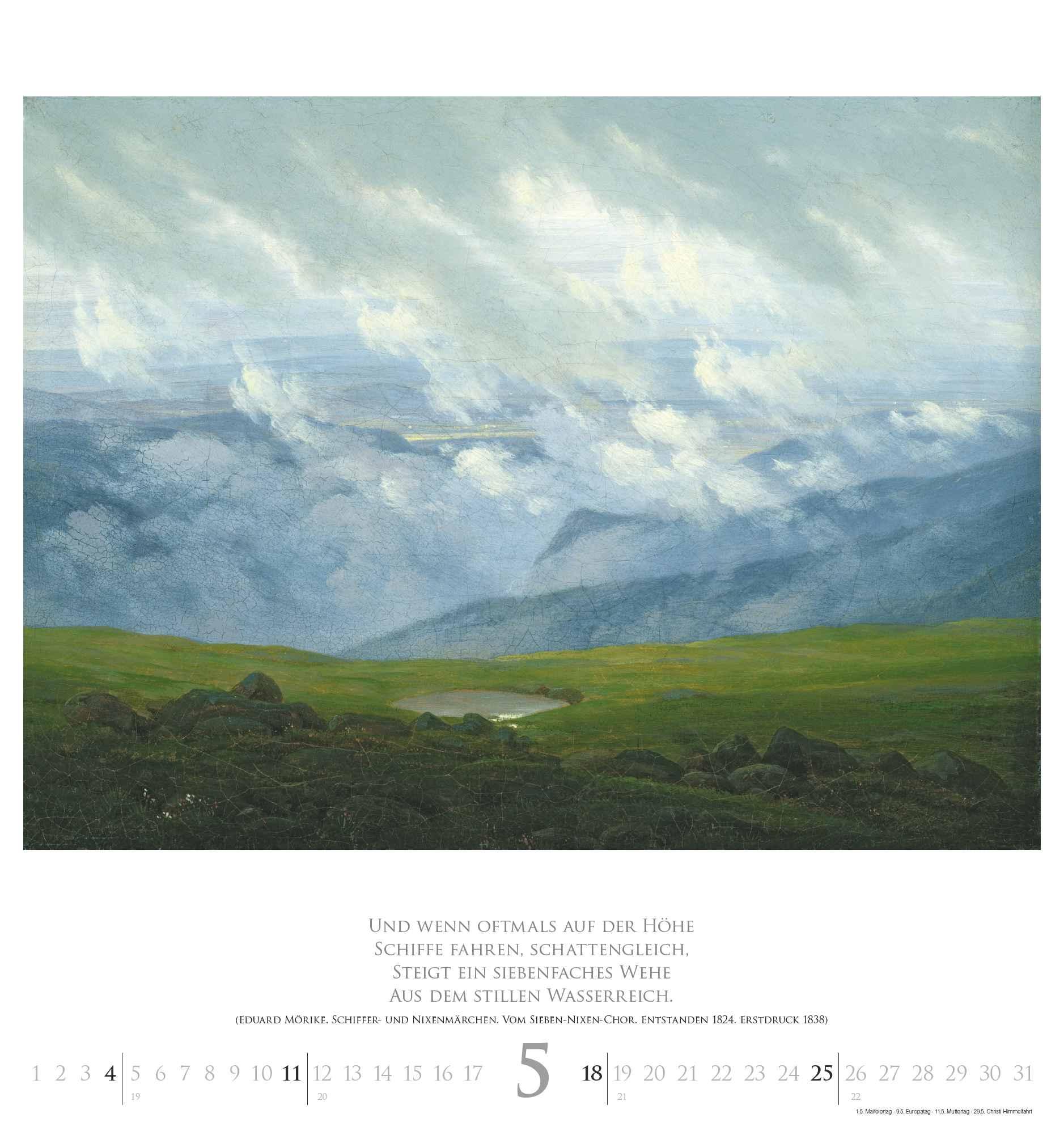 Caspar David Friedrich 2025 - Kunst-Kalender - Wand-Kalender - 45x48