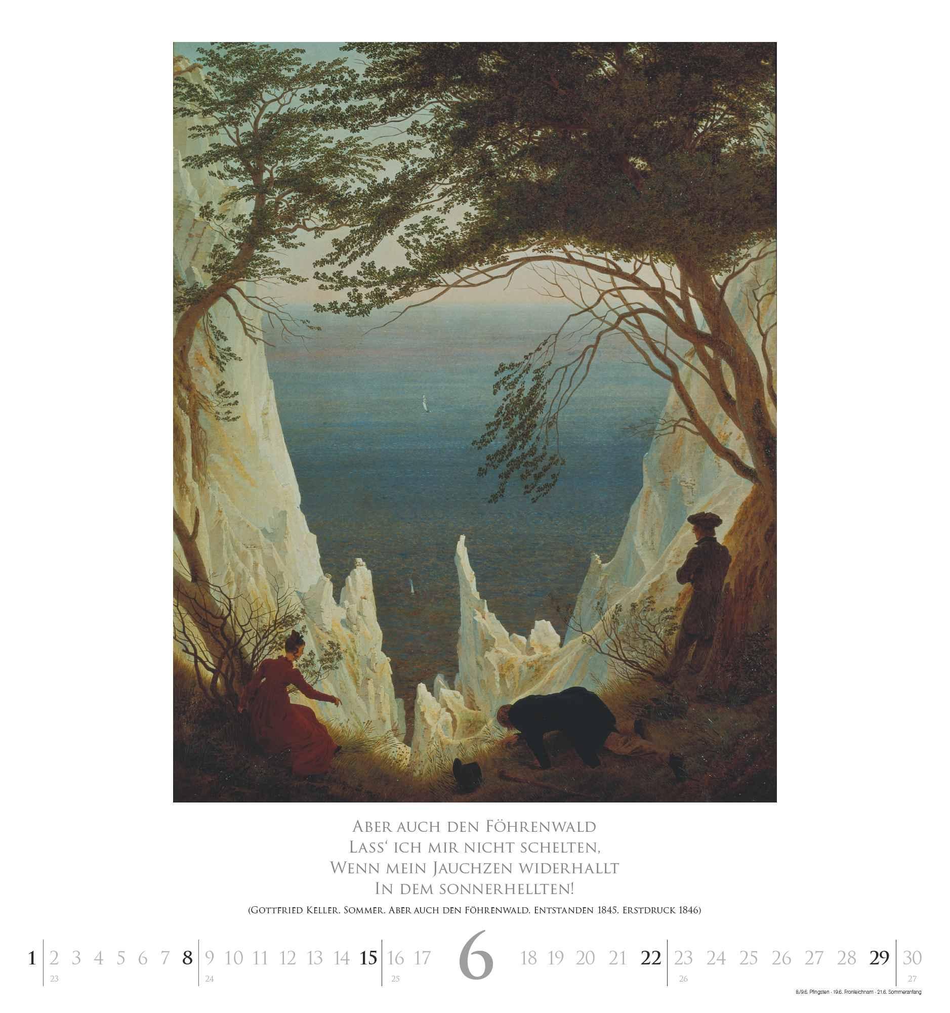 Caspar David Friedrich 2025 - Kunst-Kalender - Wand-Kalender - 45x48