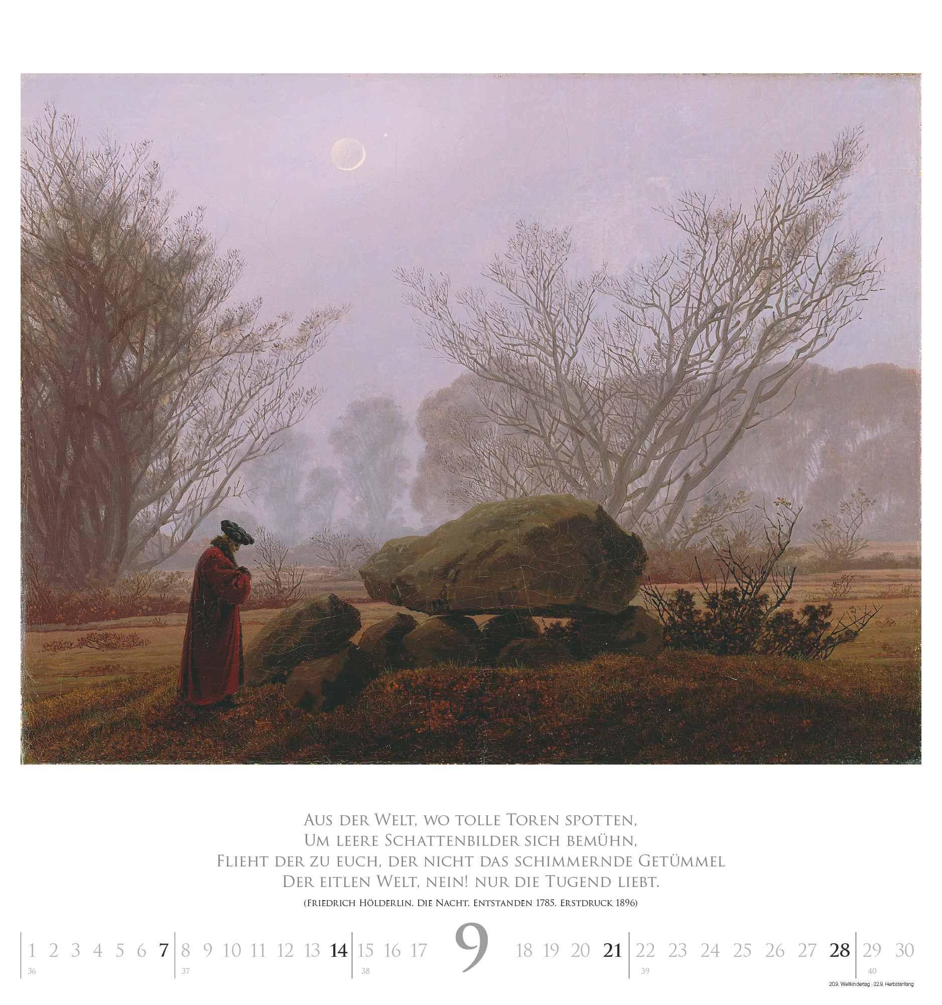 Caspar David Friedrich 2025 - Kunst-Kalender - Wand-Kalender - 45x48