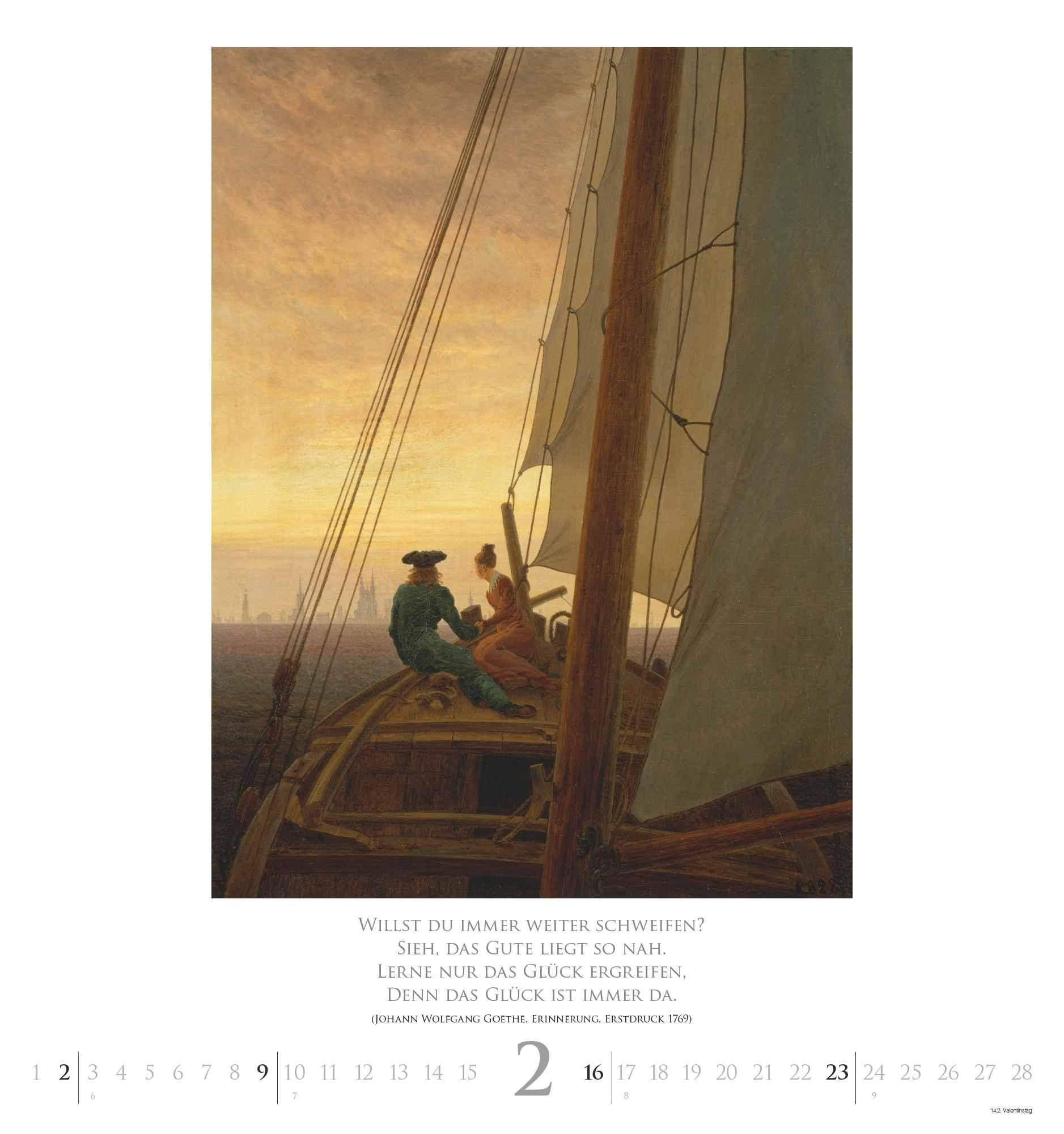 Caspar David Friedrich 2025 - Kunst-Kalender - Wand-Kalender - 45x48