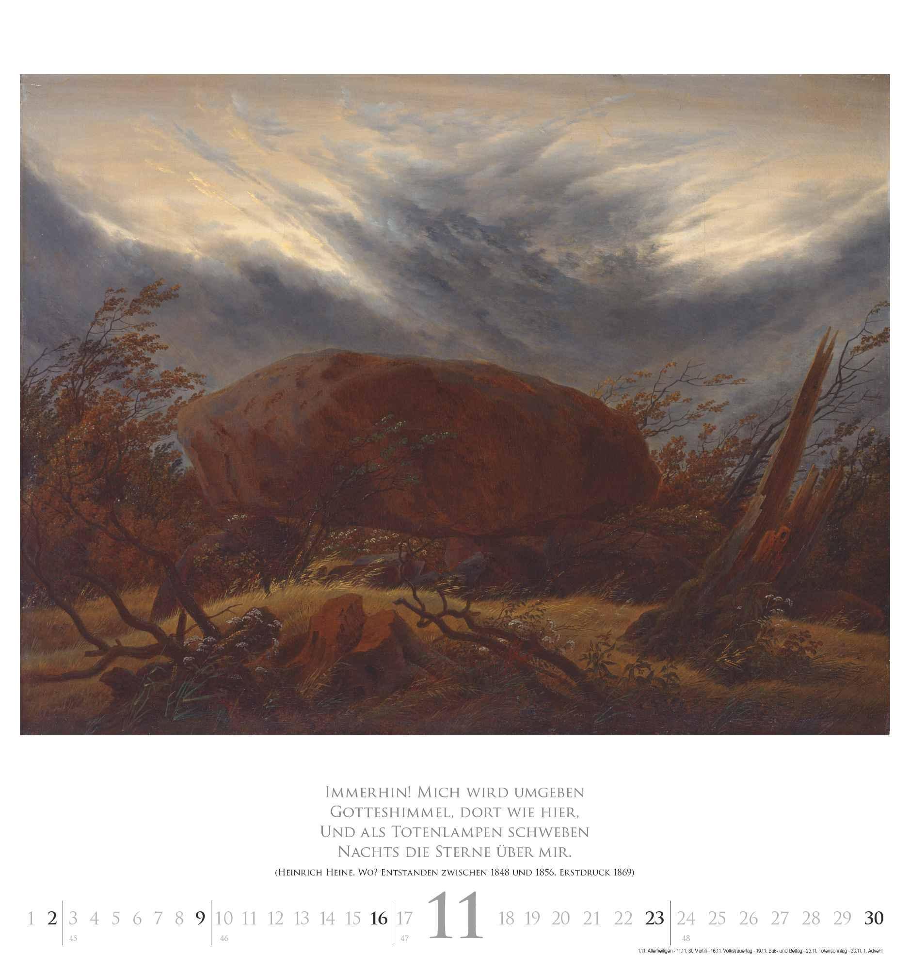 Caspar David Friedrich 2025 - Kunst-Kalender - Wand-Kalender - 45x48