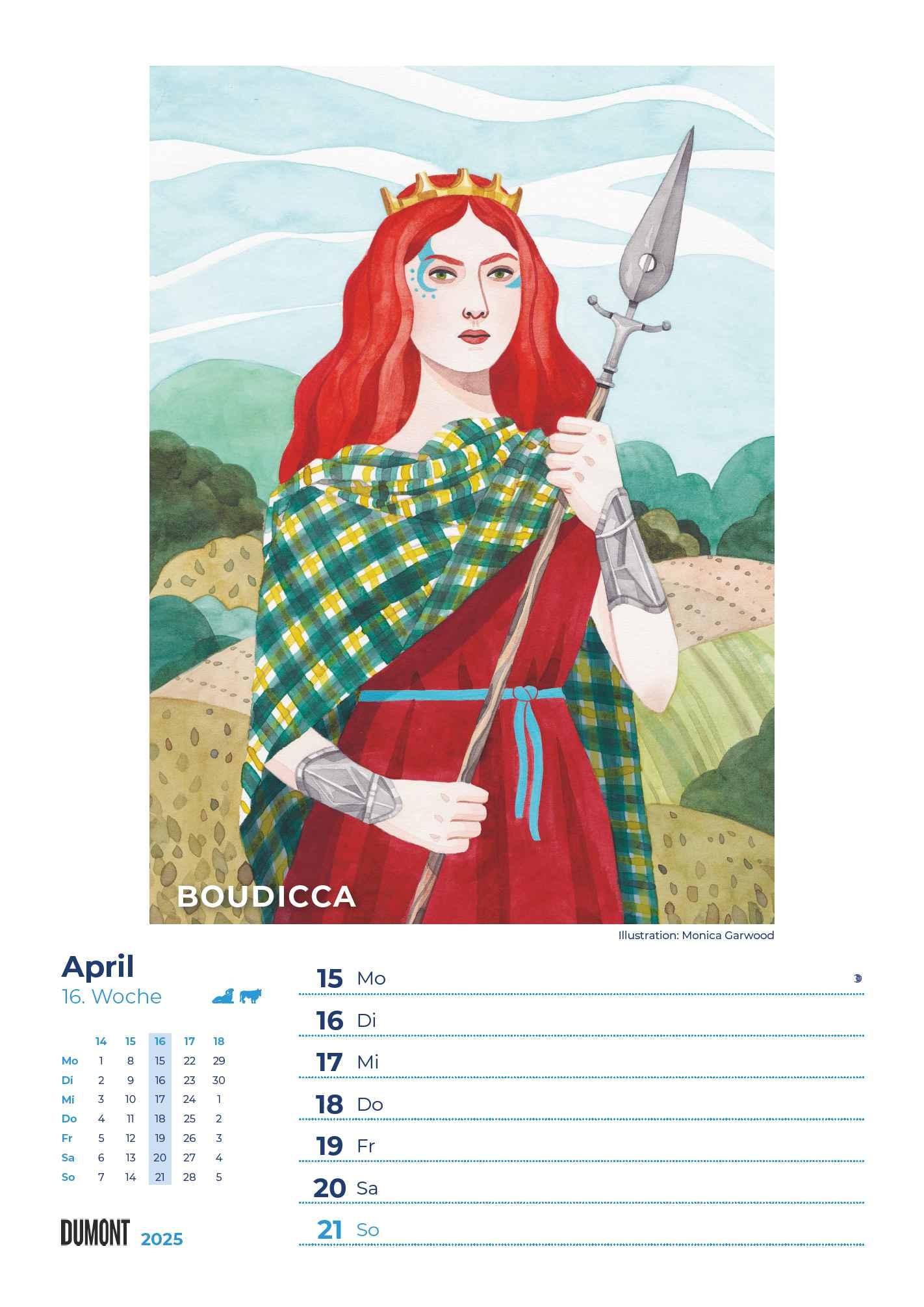 Starke Frauen Wochenkalender 2025 - Rebel Girls -  Porträts und Biografien auf 53 Wochenblättern - Format 21,0 x 29,7 cm - Spiralbindung