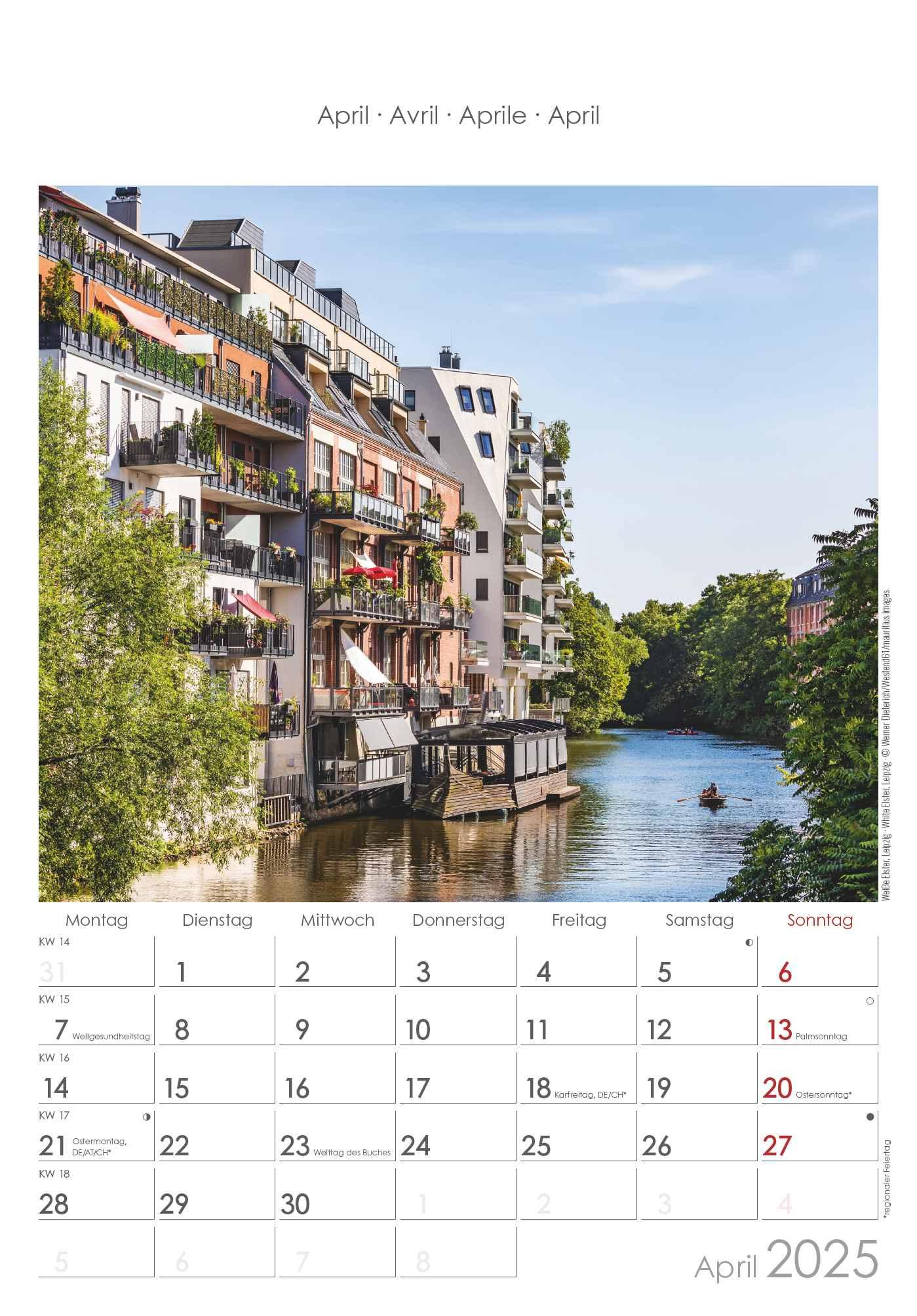 Sachsen 2025 - Bild-Kalender 23,7x34 cm - Regional-Kalender - Wandkalender - mit Platz für Notizen - Alpha Edition