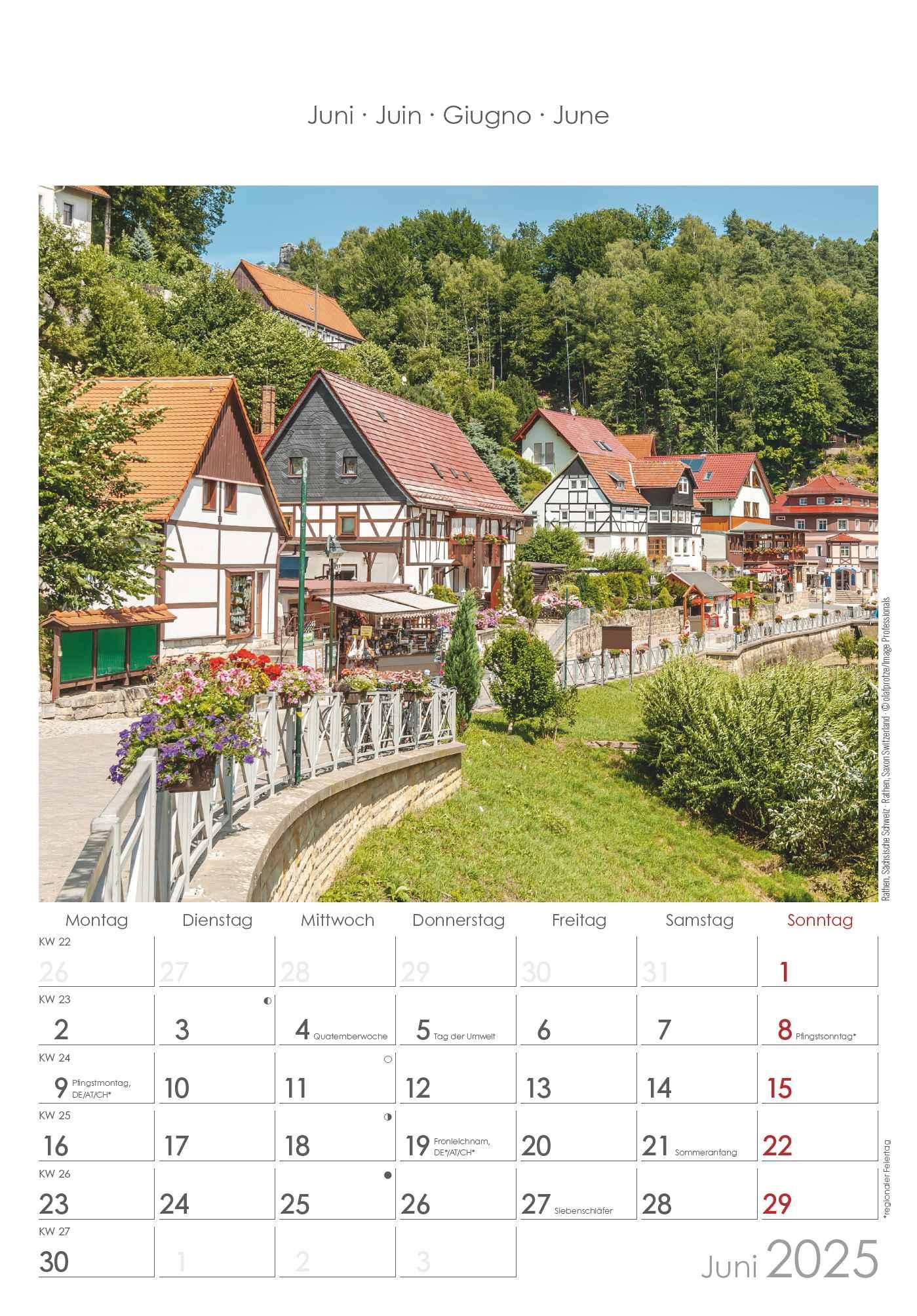 Sachsen 2025 - Bild-Kalender 23,7x34 cm - Regional-Kalender - Wandkalender - mit Platz für Notizen - Alpha Edition