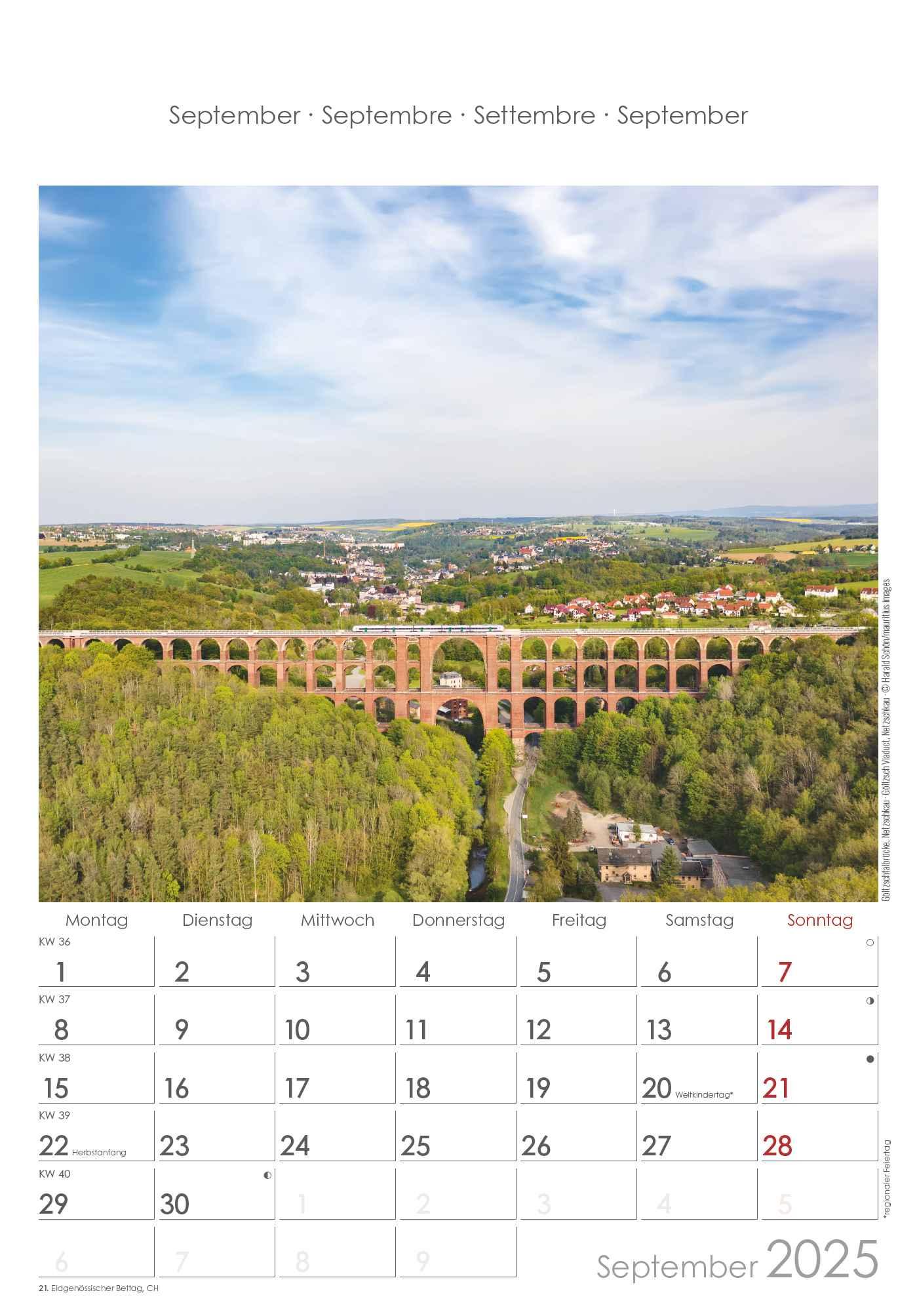 Sachsen 2025 - Bild-Kalender 23,7x34 cm - Regional-Kalender - Wandkalender - mit Platz für Notizen - Alpha Edition