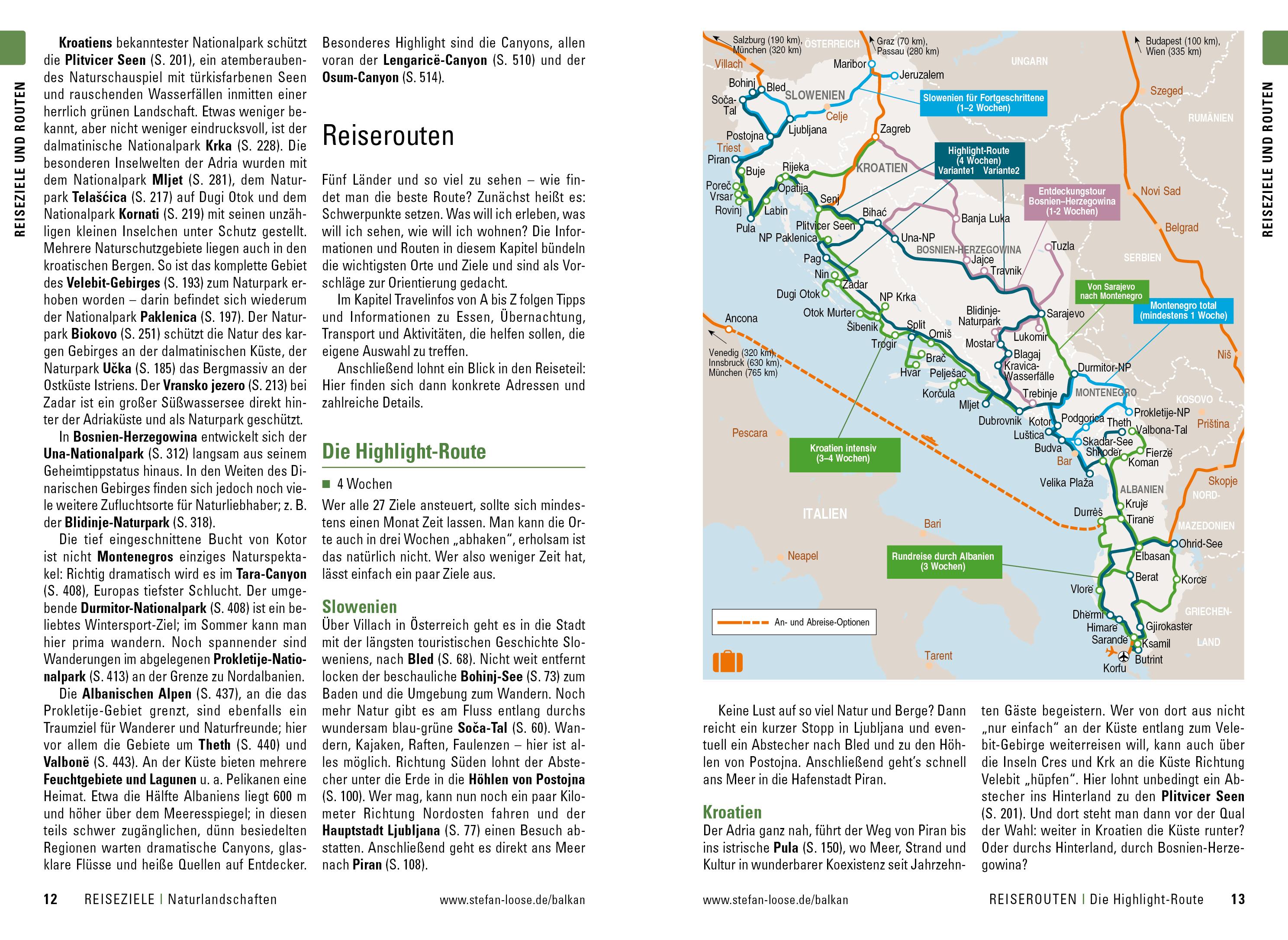 Stefan Loose Reiseführer Balkan, Die Adria-Route. Slowenien, Kroatien, Bosnien und Herzegowina, Montenegro, Albanien