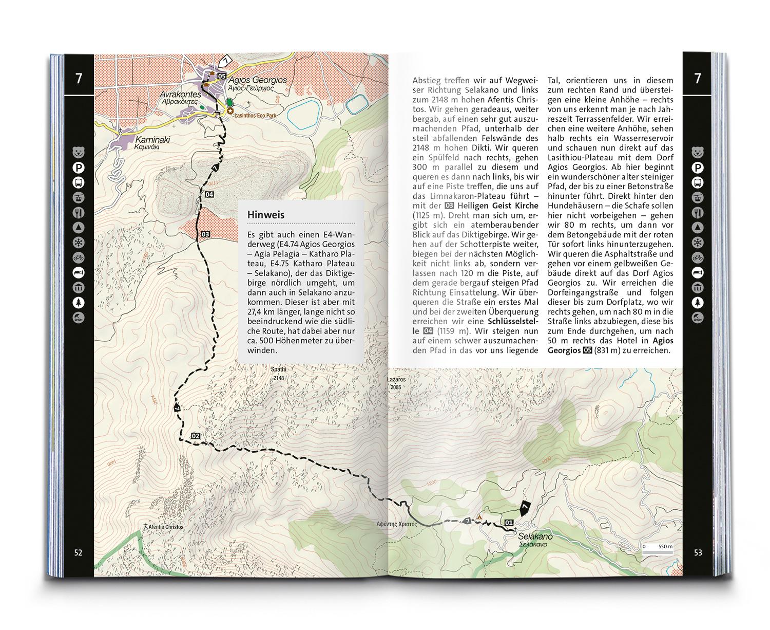 KOMPASS Wanderführer Kreta mit Weitwanderweg E4, 75 Touren mit Extra-Tourenkarte