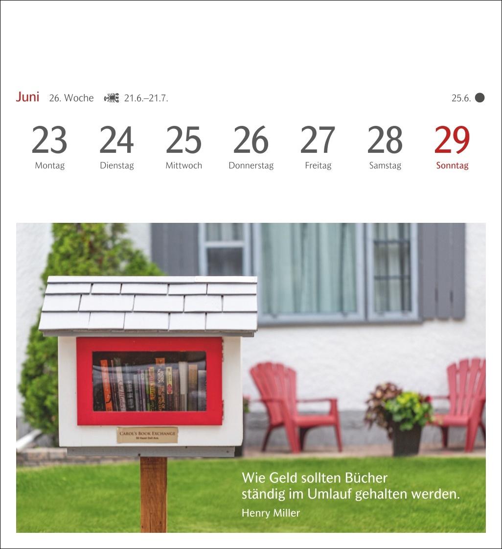 Die Welt der Bücher Postkartenkalender 2025 - Wochenkalender mit 53 Literaturpostkarten