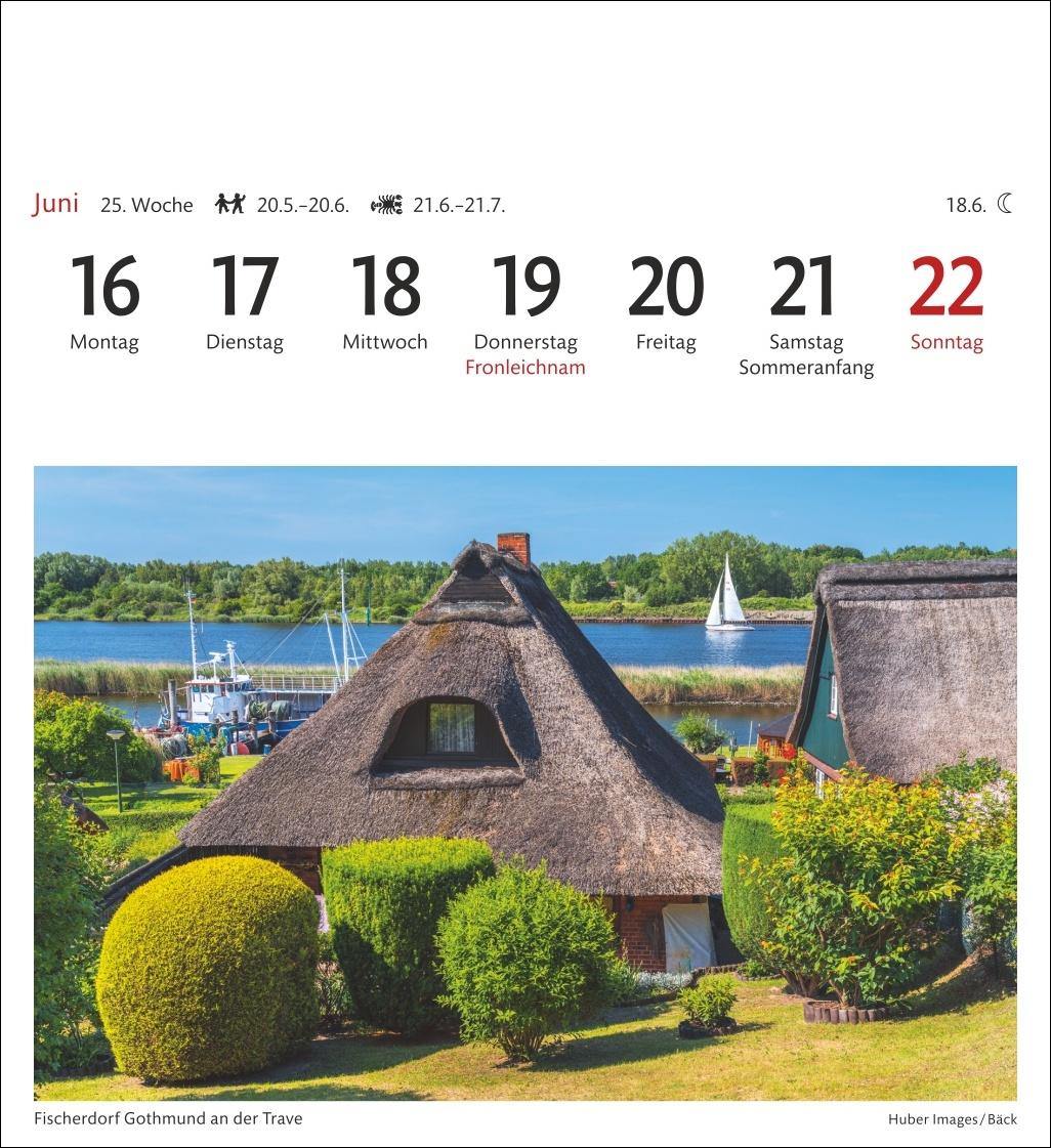 Ostseeküste Sehnsuchtskalender 2025 - Wochenkalender mit 53 Postkarten