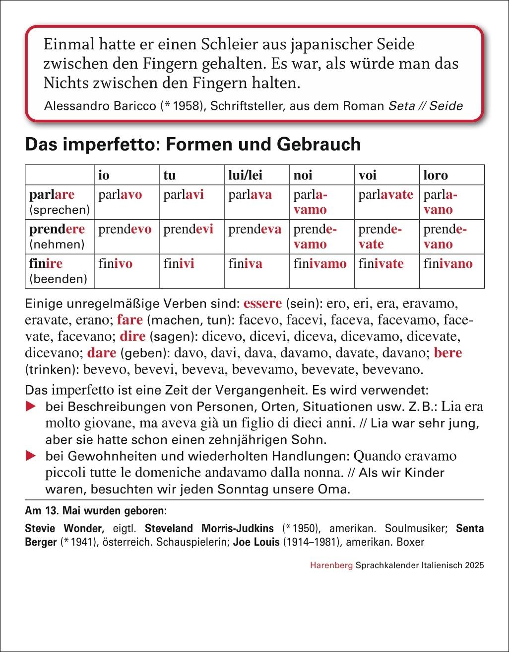 Italienisch Sprachkalender 2025 - Italienisch lernen leicht gemacht - Tagesabreißkalender