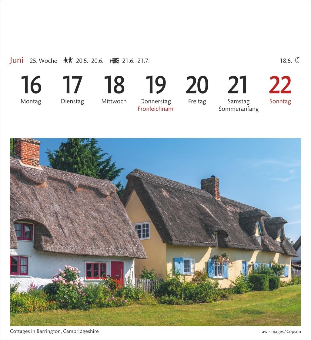 England Sehnsuchtskalender 2025 - Wochenkalender mit 53 Postkarten