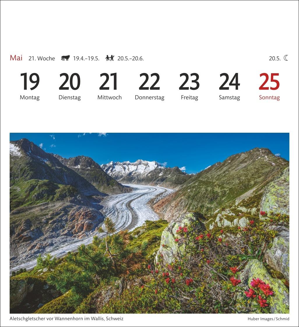 Alpen Sehnsuchtskalender 2025 - Wochenkalender mit 53 Postkarten