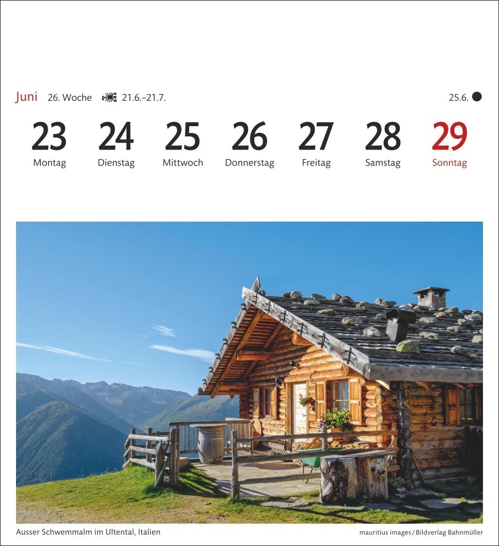 Alpen Sehnsuchtskalender 2025 - Wochenkalender mit 53 Postkarten