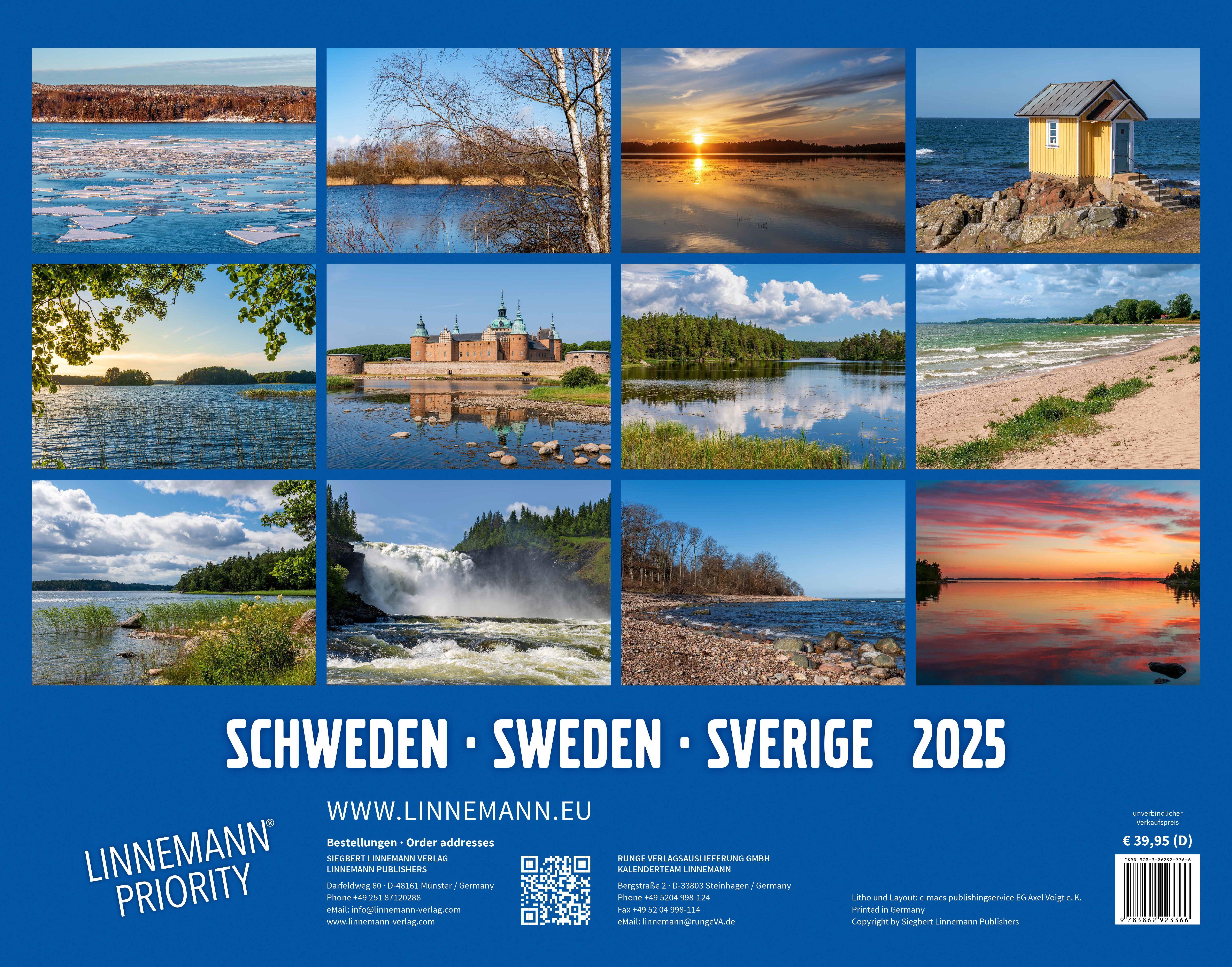 Schweden 2025 Großformat-Kalender 58 x 45,5 cm