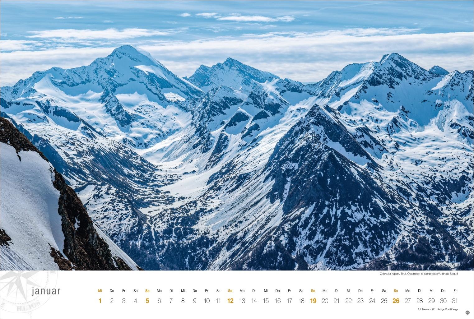 Österreich Globetrotter Kalender 2025 - Von weiter Bergwelt und klaren Seen