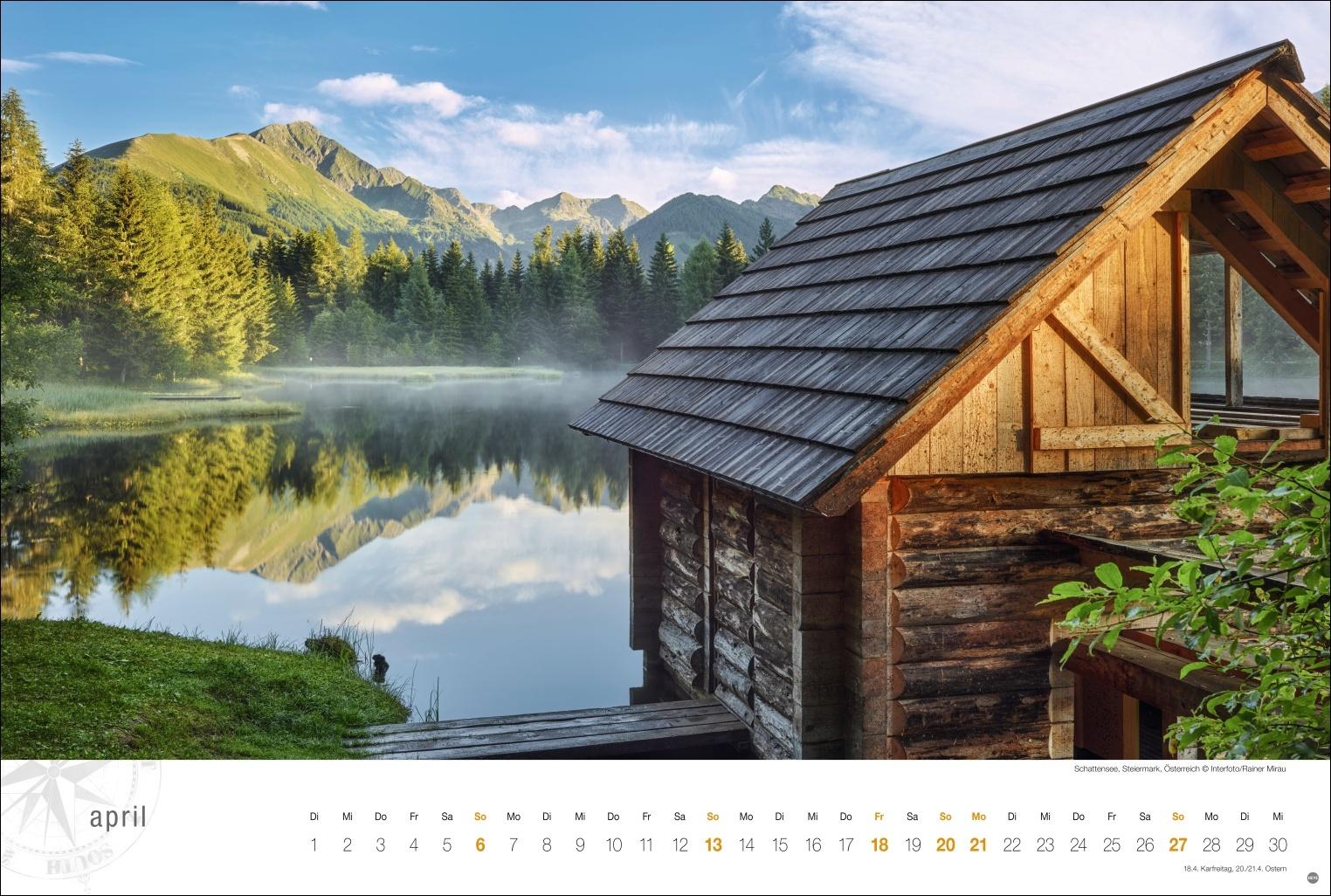 Österreich Globetrotter Kalender 2025 - Von weiter Bergwelt und klaren Seen