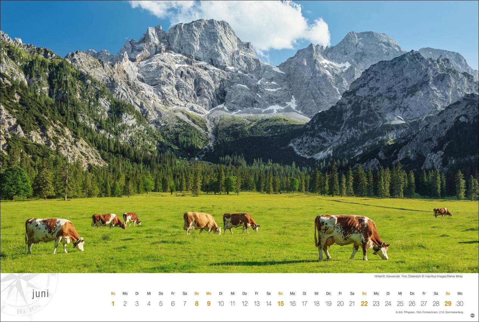 Österreich Globetrotter Kalender 2025 - Von weiter Bergwelt und klaren Seen