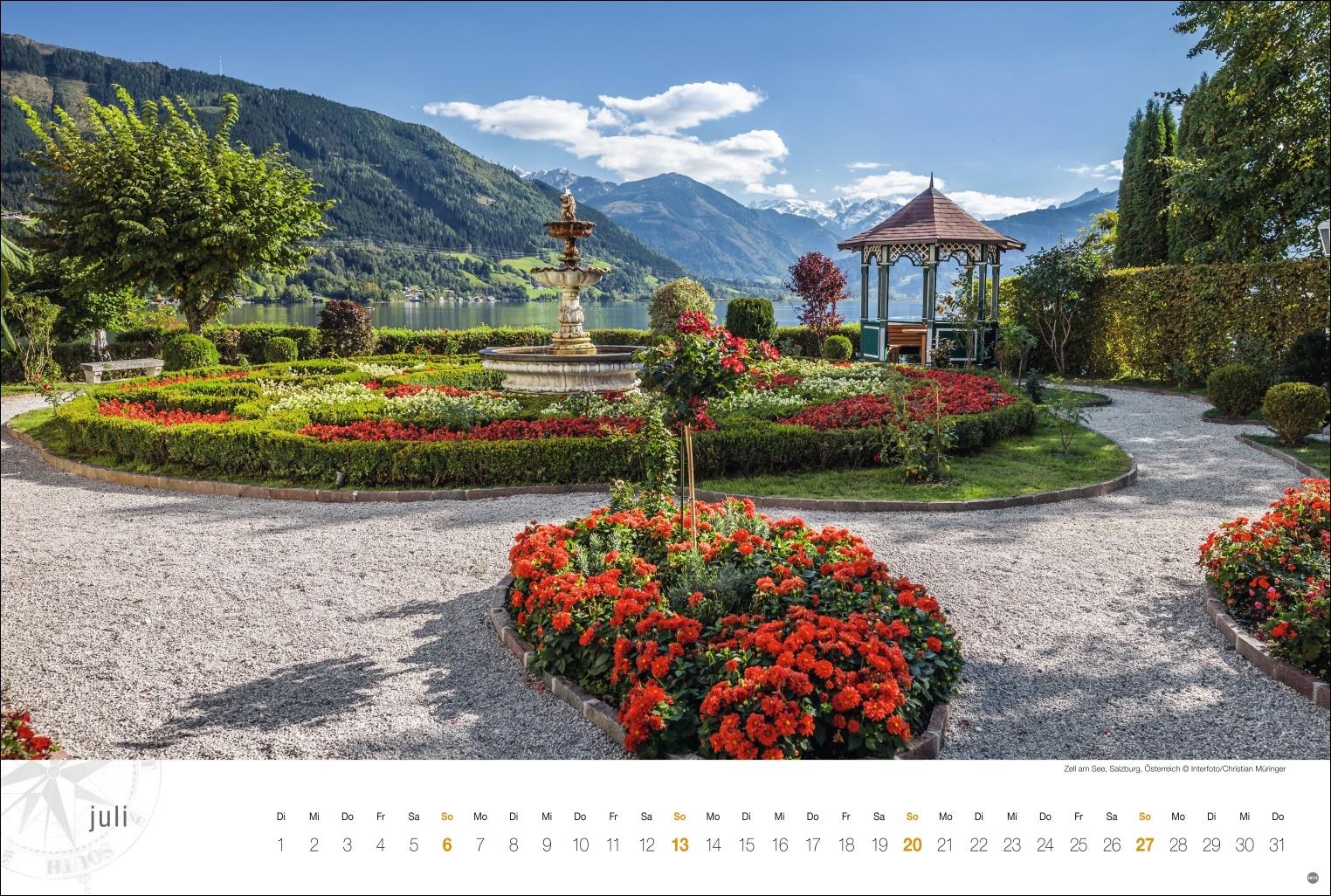 Österreich Globetrotter Kalender 2025 - Von weiter Bergwelt und klaren Seen