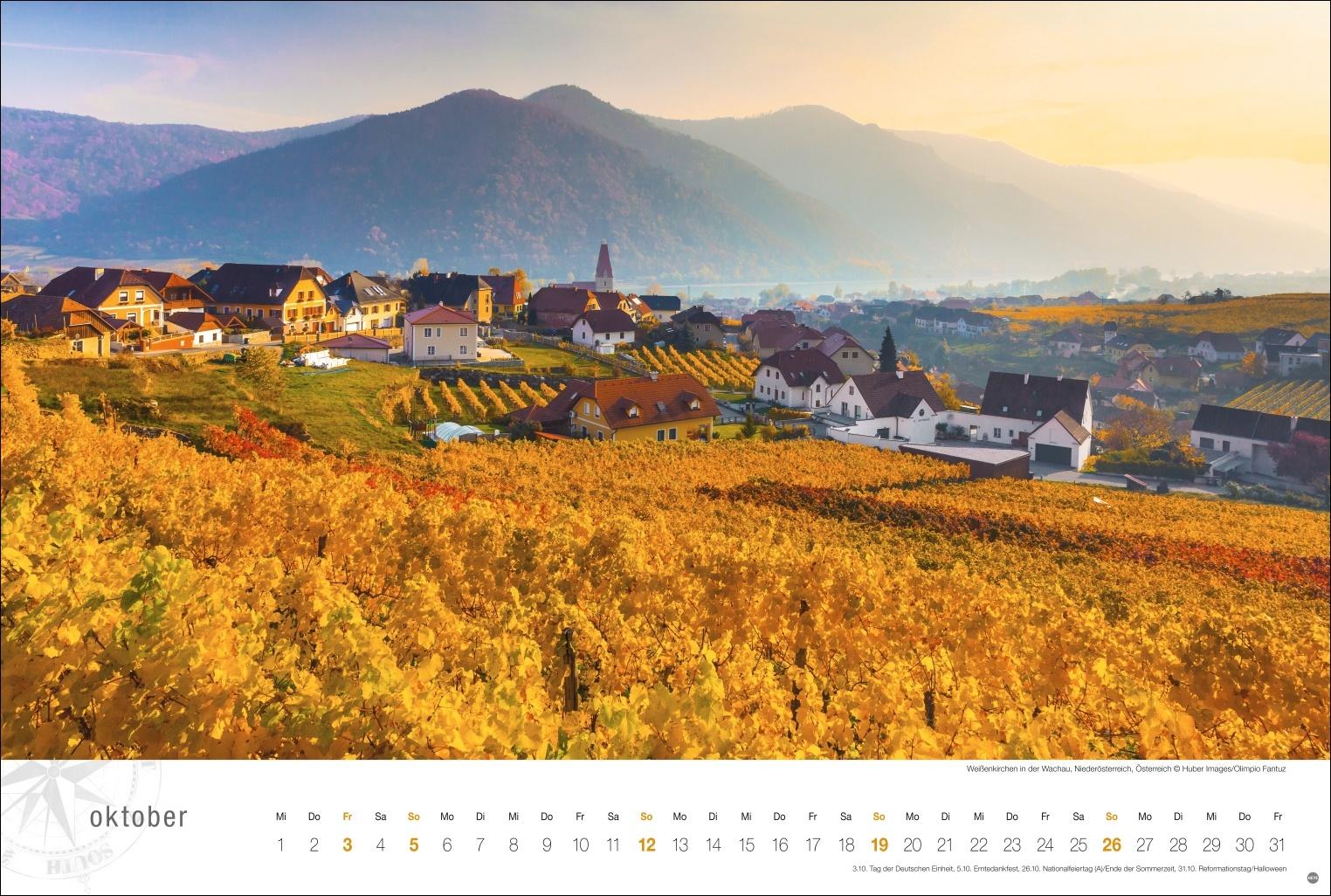 Österreich Globetrotter Kalender 2025 - Von weiter Bergwelt und klaren Seen