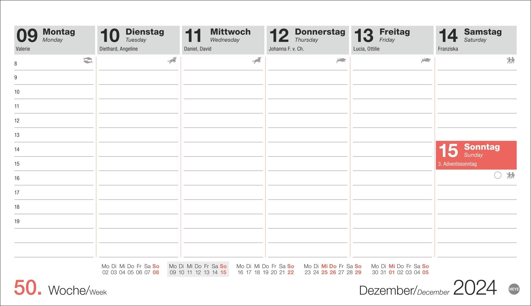 Schreibtischkalender Österreich klein 2025