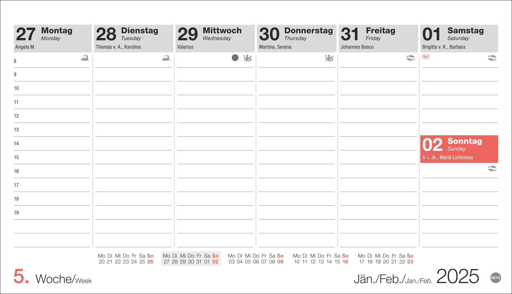 Schreibtischkalender Österreich klein 2025