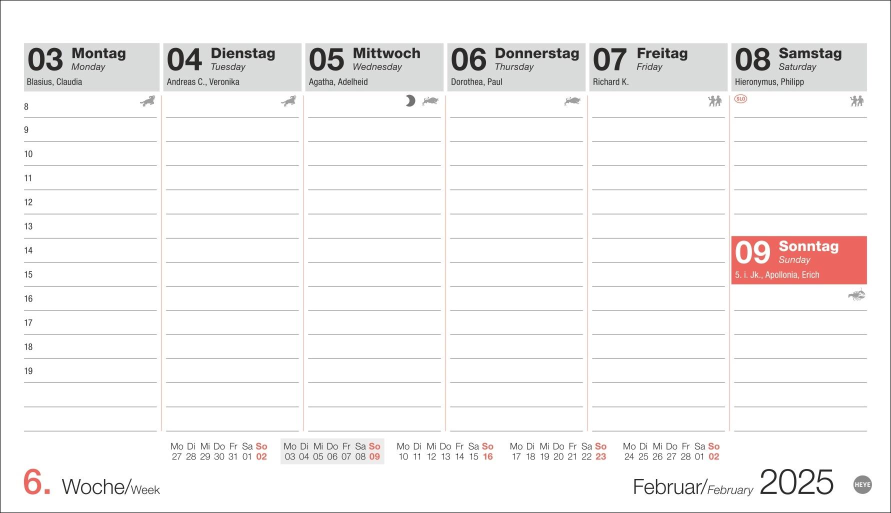 Schreibtischkalender Österreich klein 2025