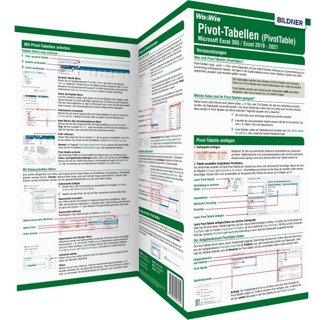 Pivot-Tabellen (PivotTable) Microsoft Excel 365 / Excel 2019 - 2021