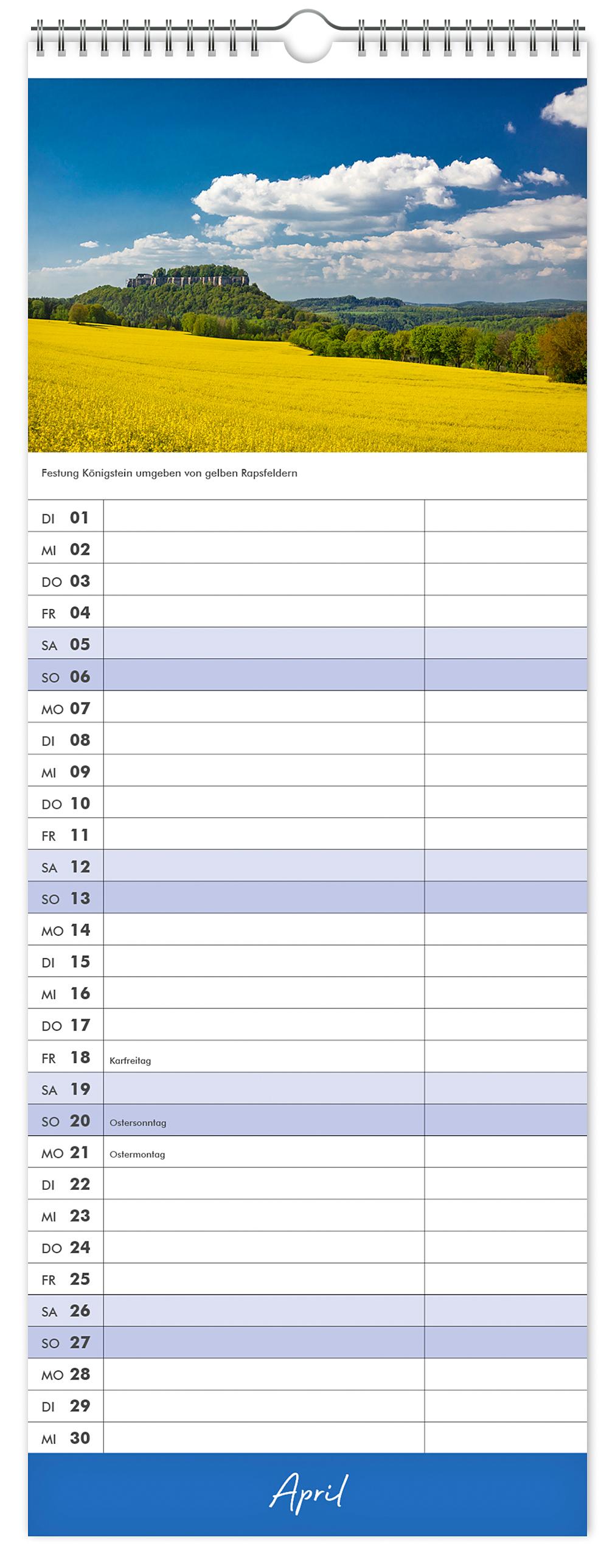 Küchenkalender Sächsische Schweiz 2025