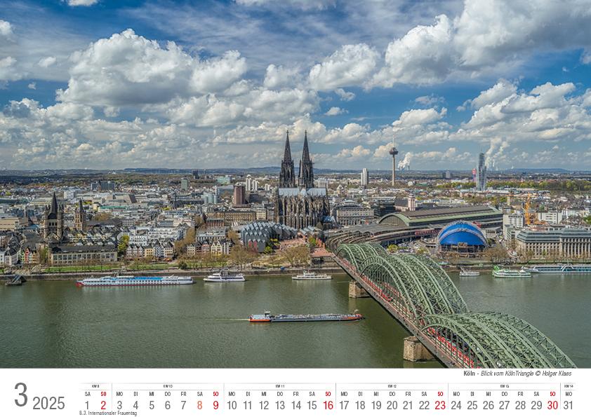 Köln 2025 Bildkalender A4 quer, spiralgebunden