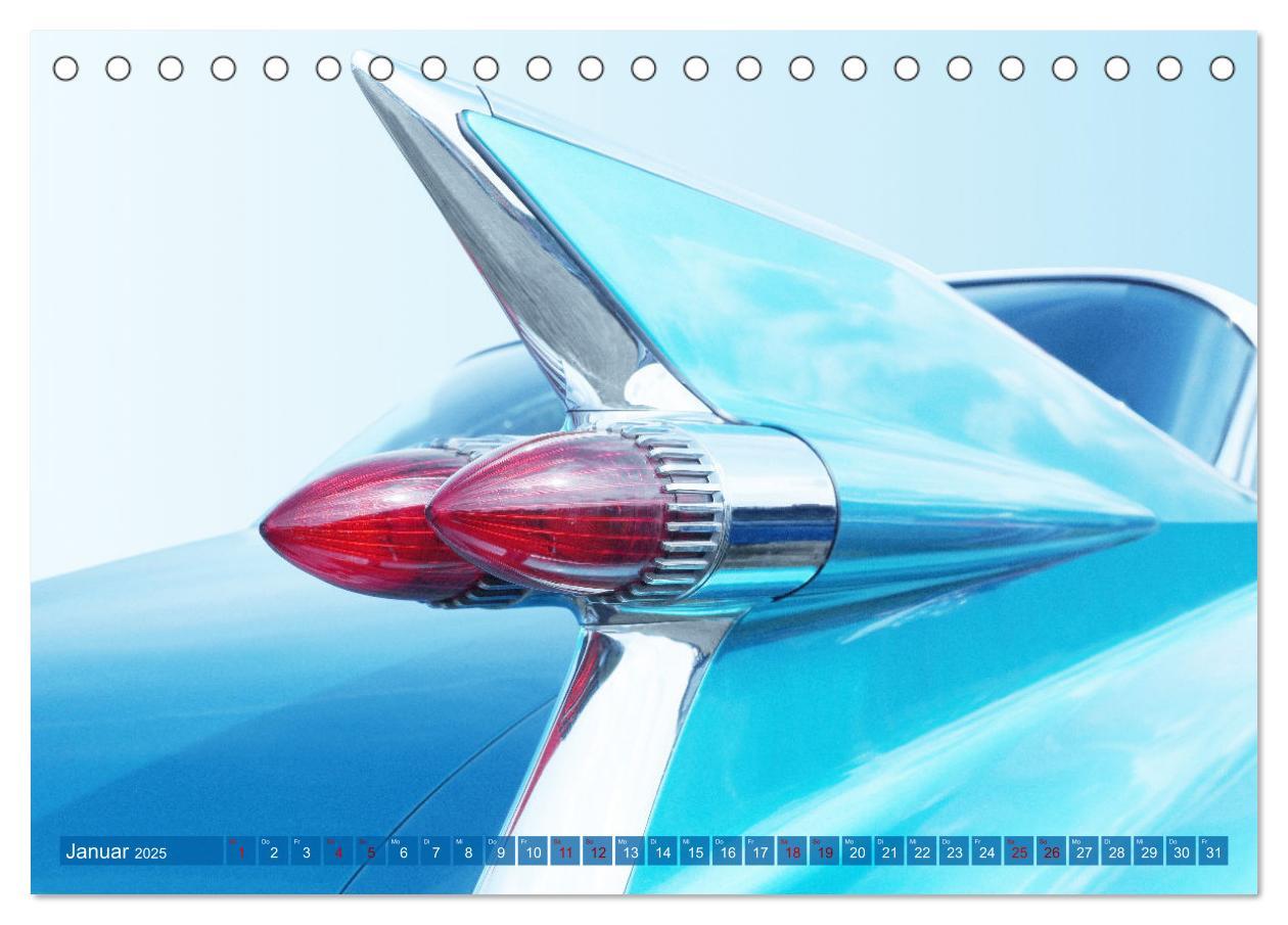 US Autoklassiker 1950er bis 1970er Details (Tischkalender 2025 DIN A5 quer), CALVENDO Monatskalender