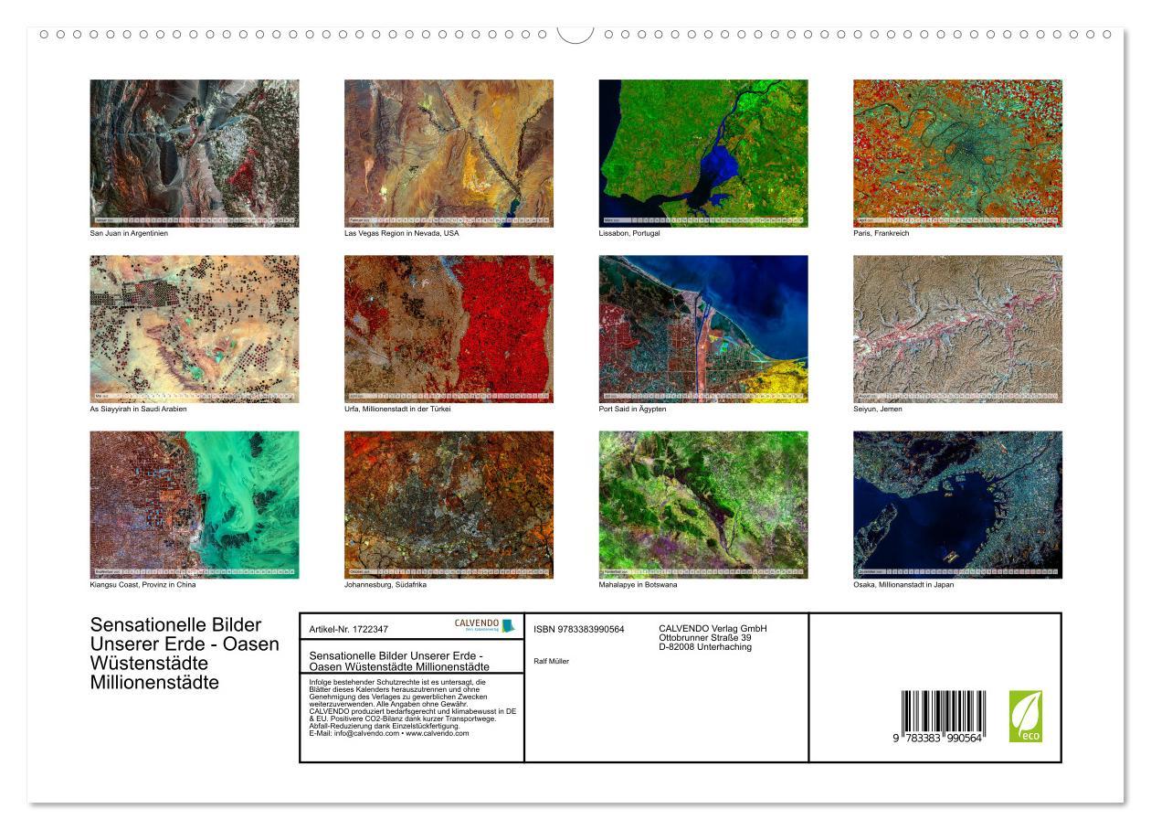 Sensationelle Bilder Unserer Erde - Oasen Wüstenstädte Millionenstädte (hochwertiger Premium Wandkalender 2025 DIN A2 quer), Kunstdruck in Hochglanz