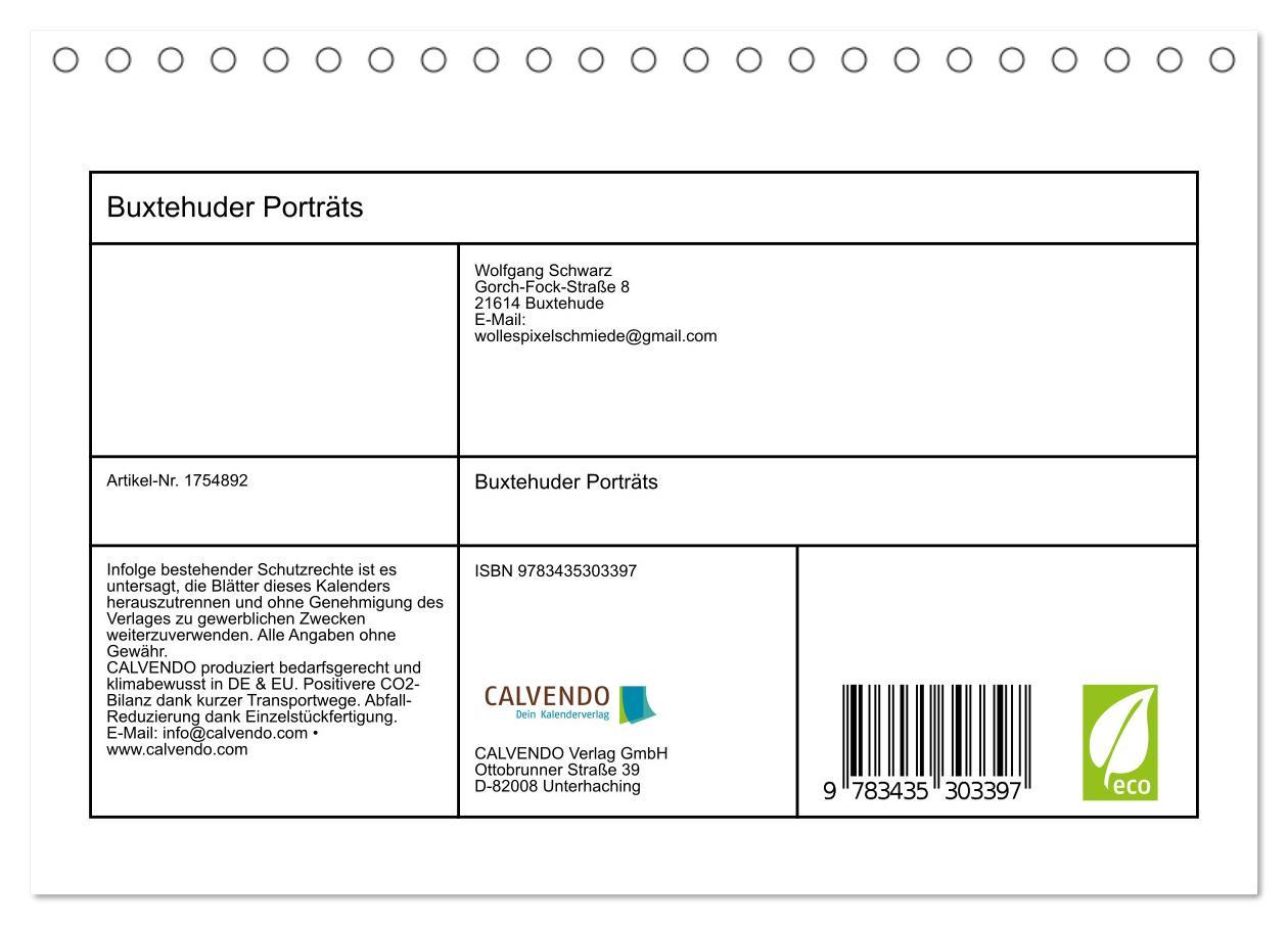 Buxtehuder Porträts (Tischkalender 2025 DIN A5 quer), CALVENDO Monatskalender